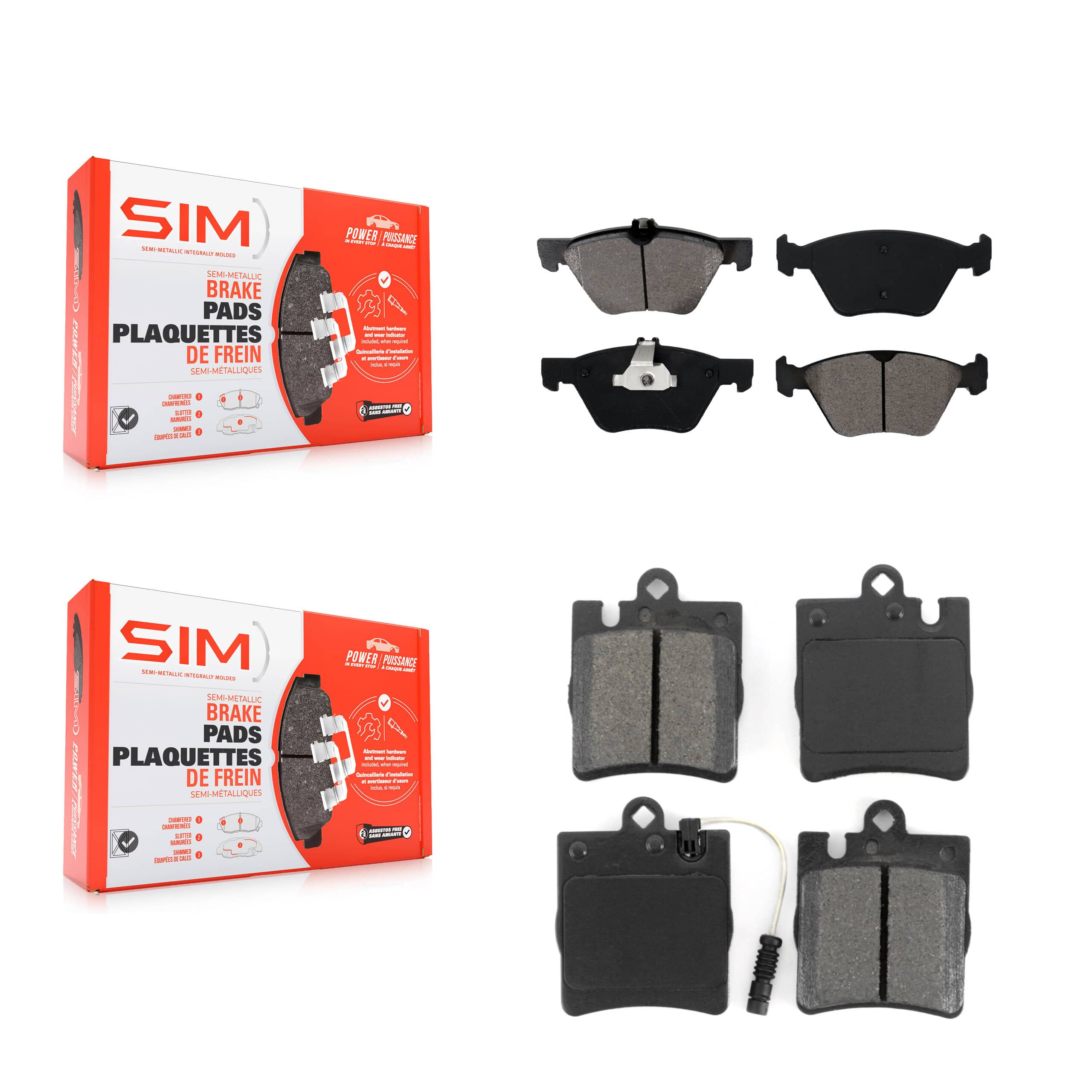 SIM - KSM-100371 - Front and Rear Disc Brake Pad Kits