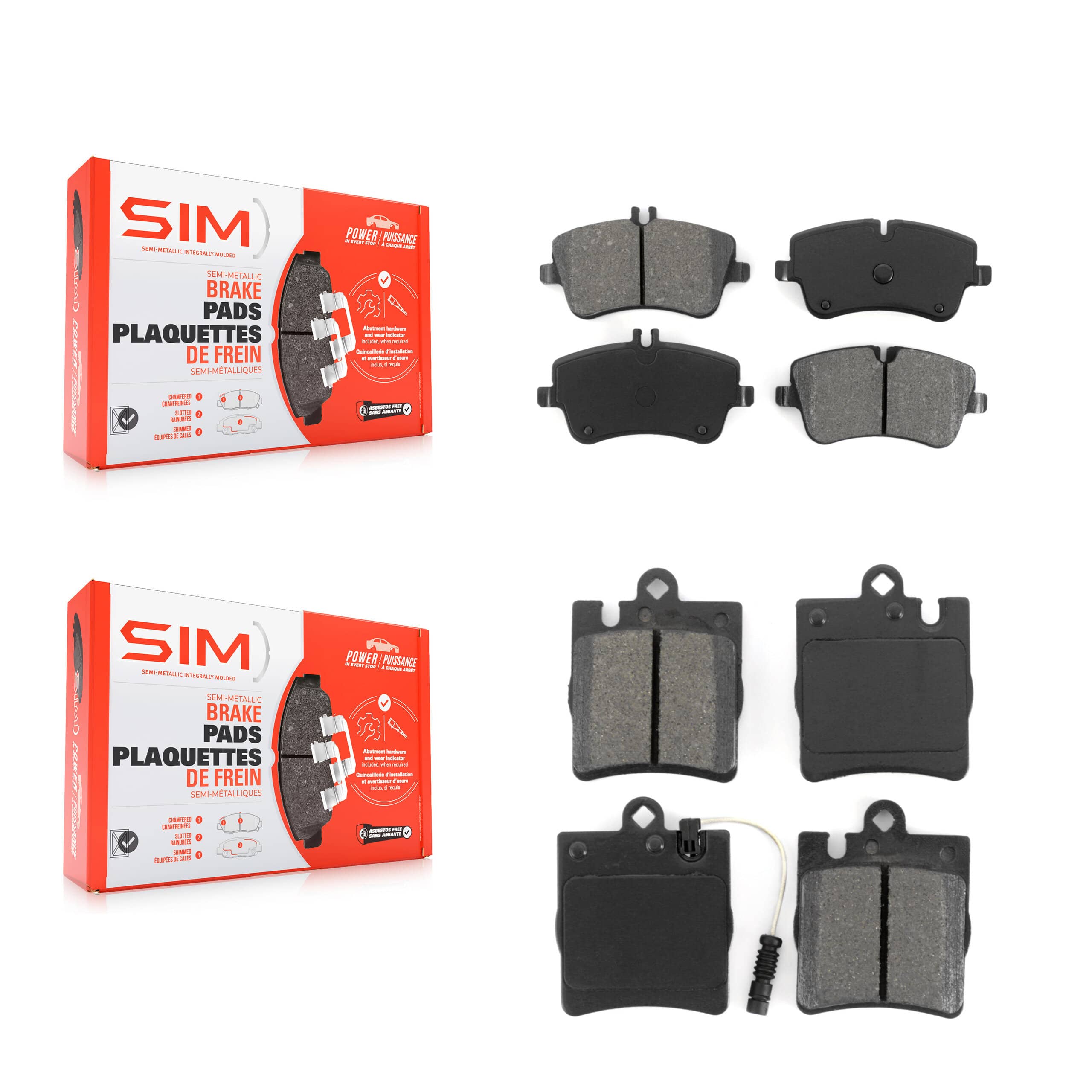 SIM - KSM-100388 - Front and Rear Disc Brake Pad Kits