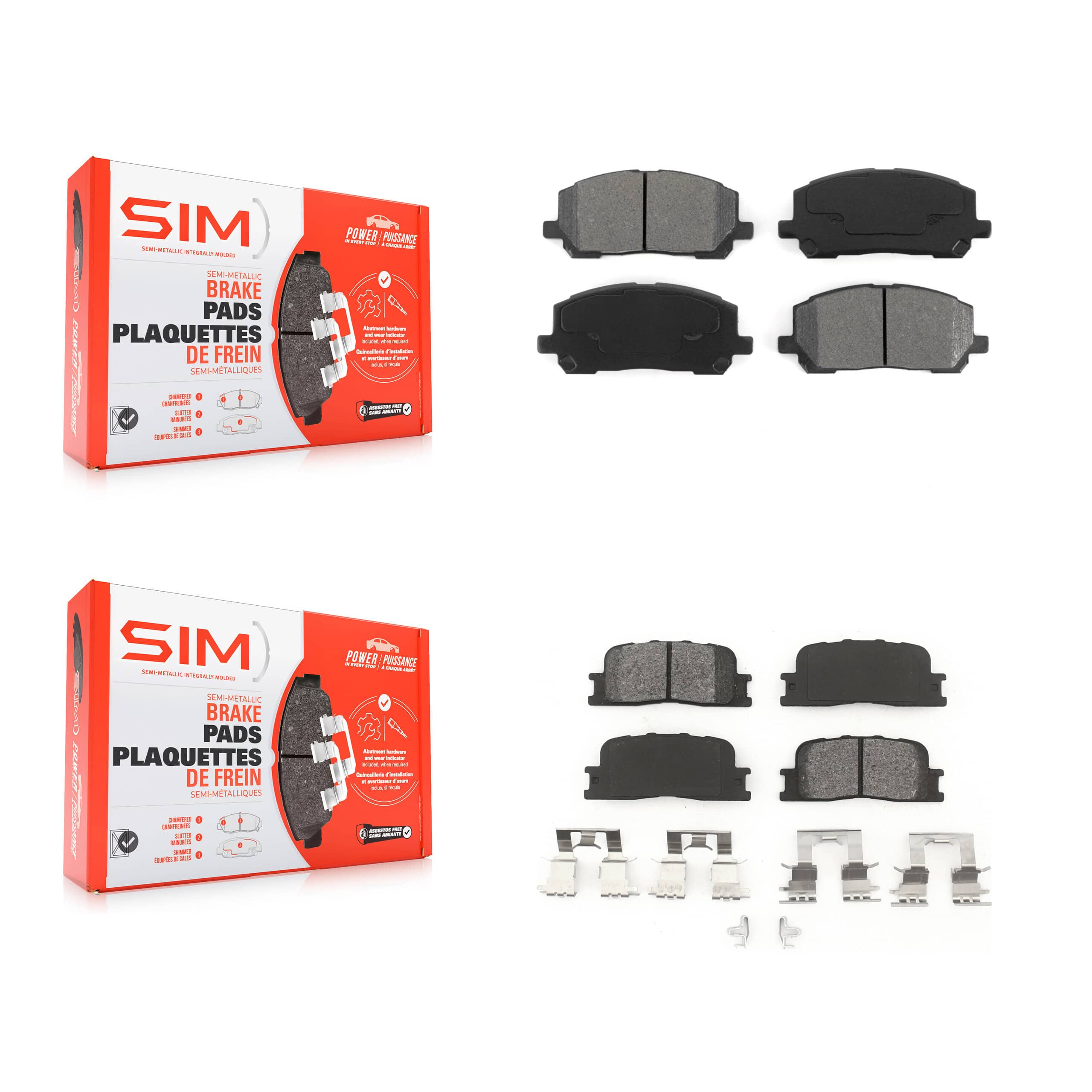 SIM - KSM-100390 - Front and Rear Disc Brake Pad Kits