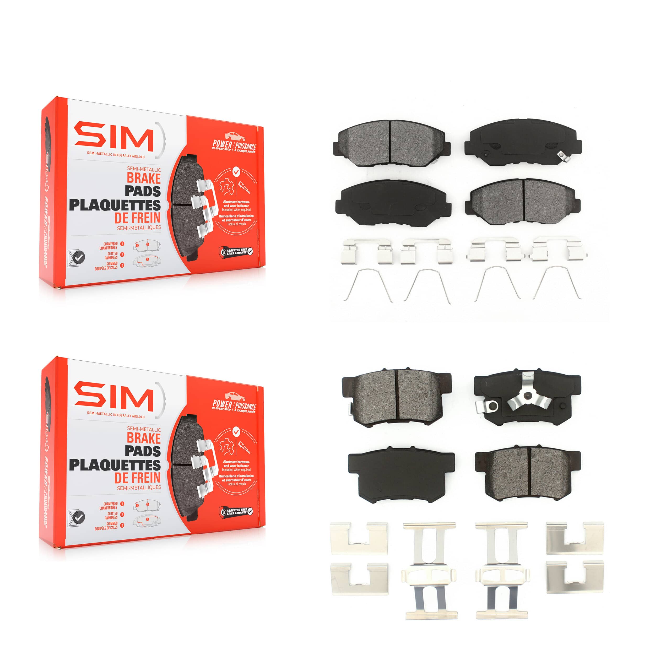 SIM - KSM-100405 - Front and Rear Disc Brake Pad Kits