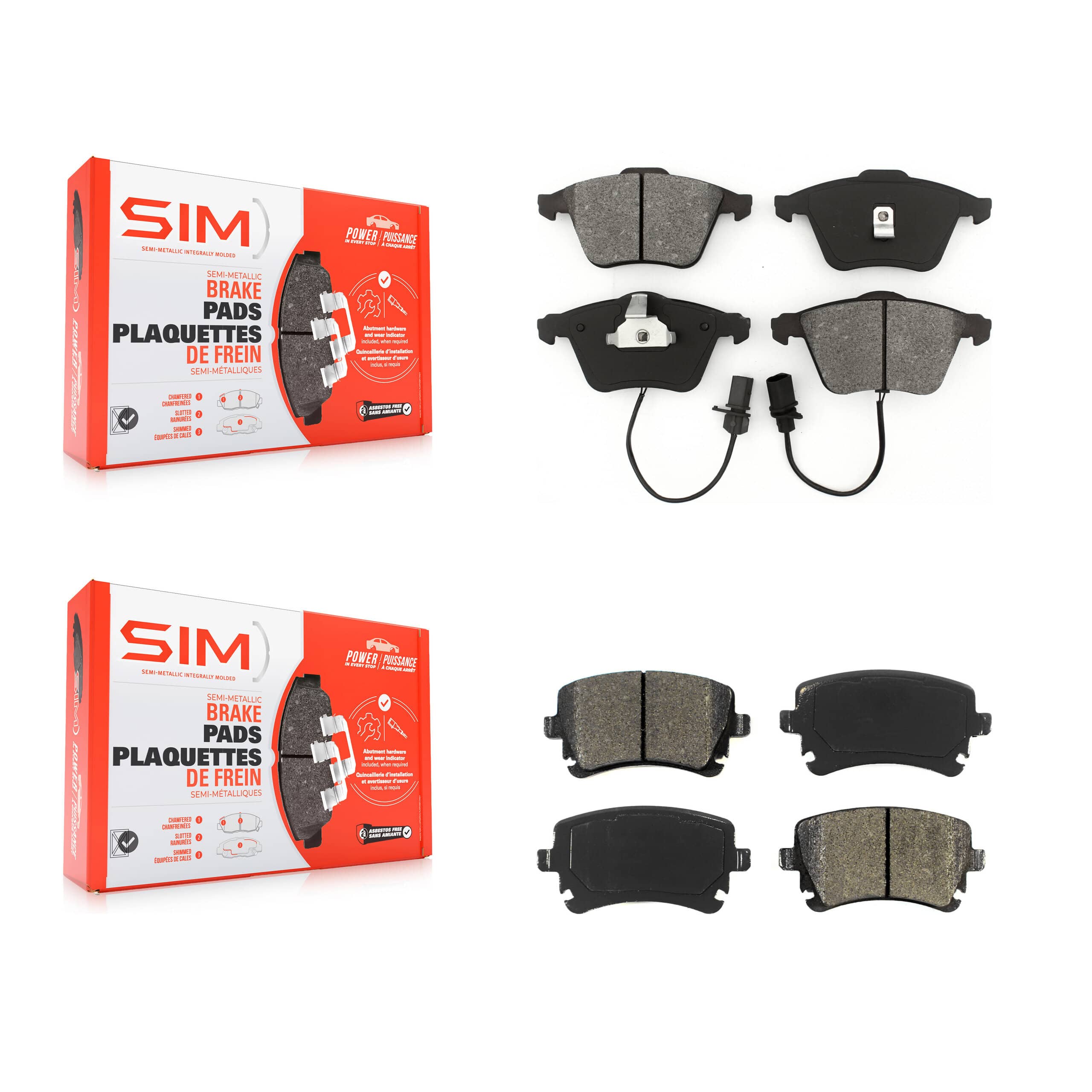 SIM - KSM-100410 - Front and Rear Disc Brake Pad Kits