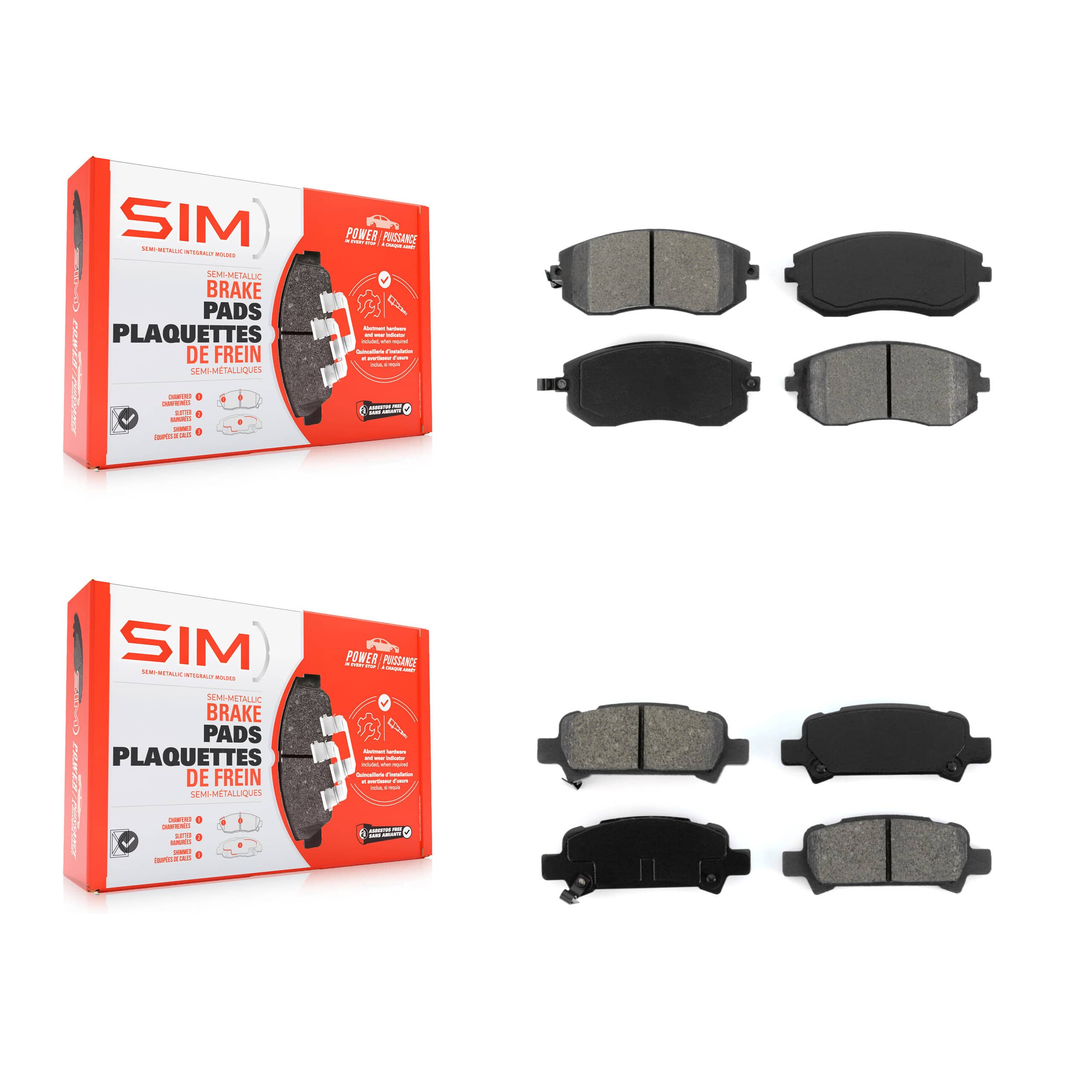 SIM - KSM-100425 - Front and Rear Disc Brake Pad Kits