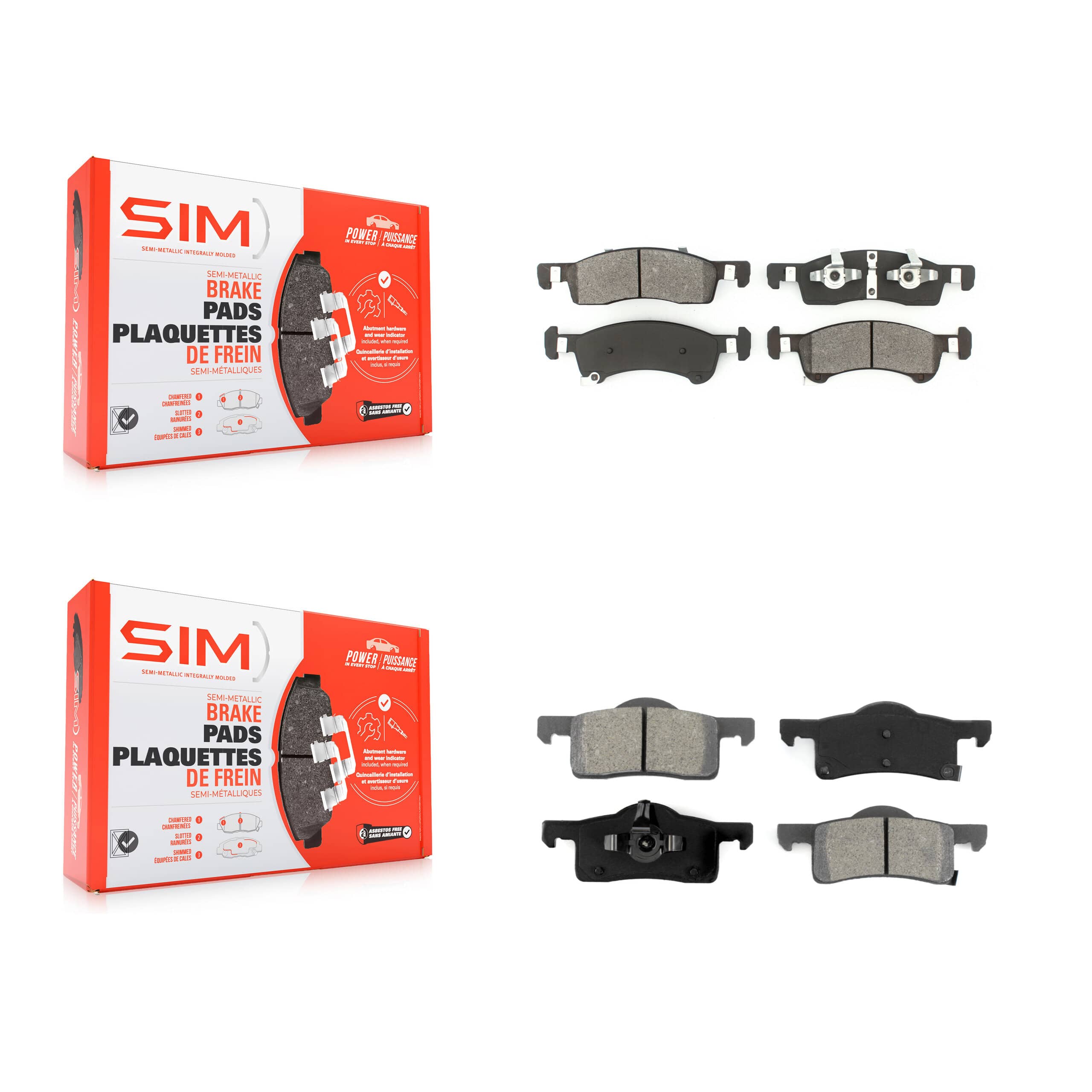 SIM - KSM-100428 - Front and Rear Disc Brake Pad Kits