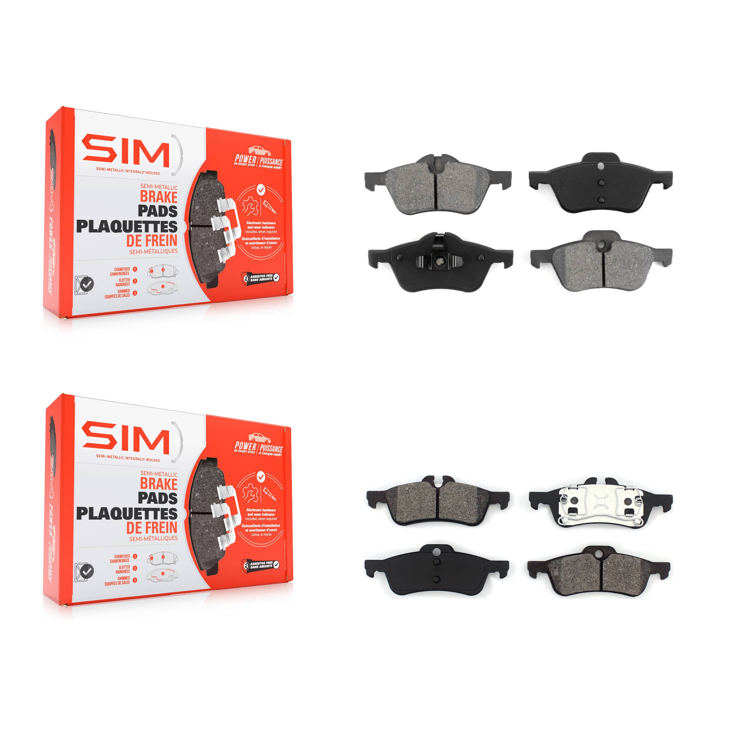 SIM - KSM-100429 - Front and Rear Disc Brake Pad Kits