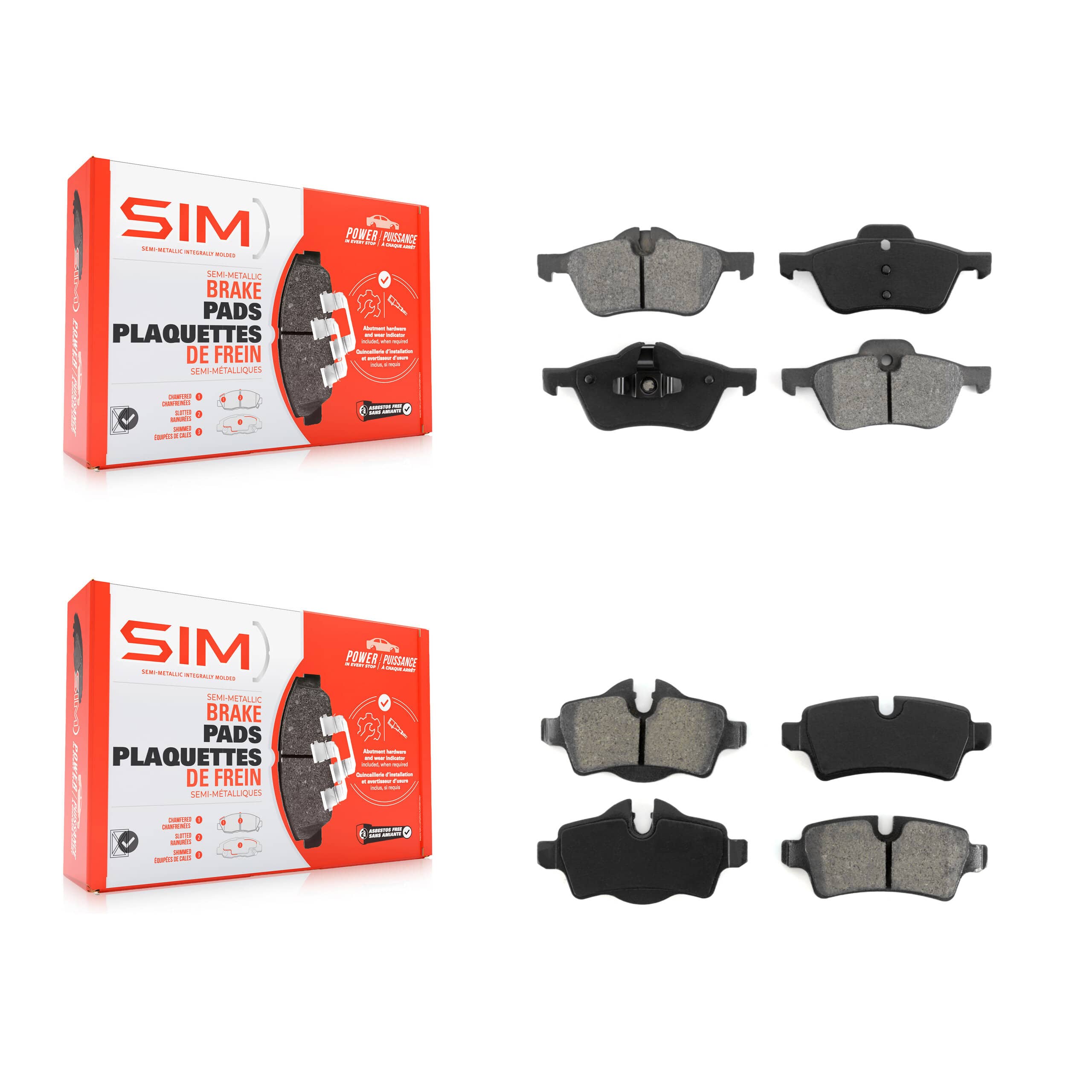 SIM - KSM-100430 - Front and Rear Disc Brake Pad Kits