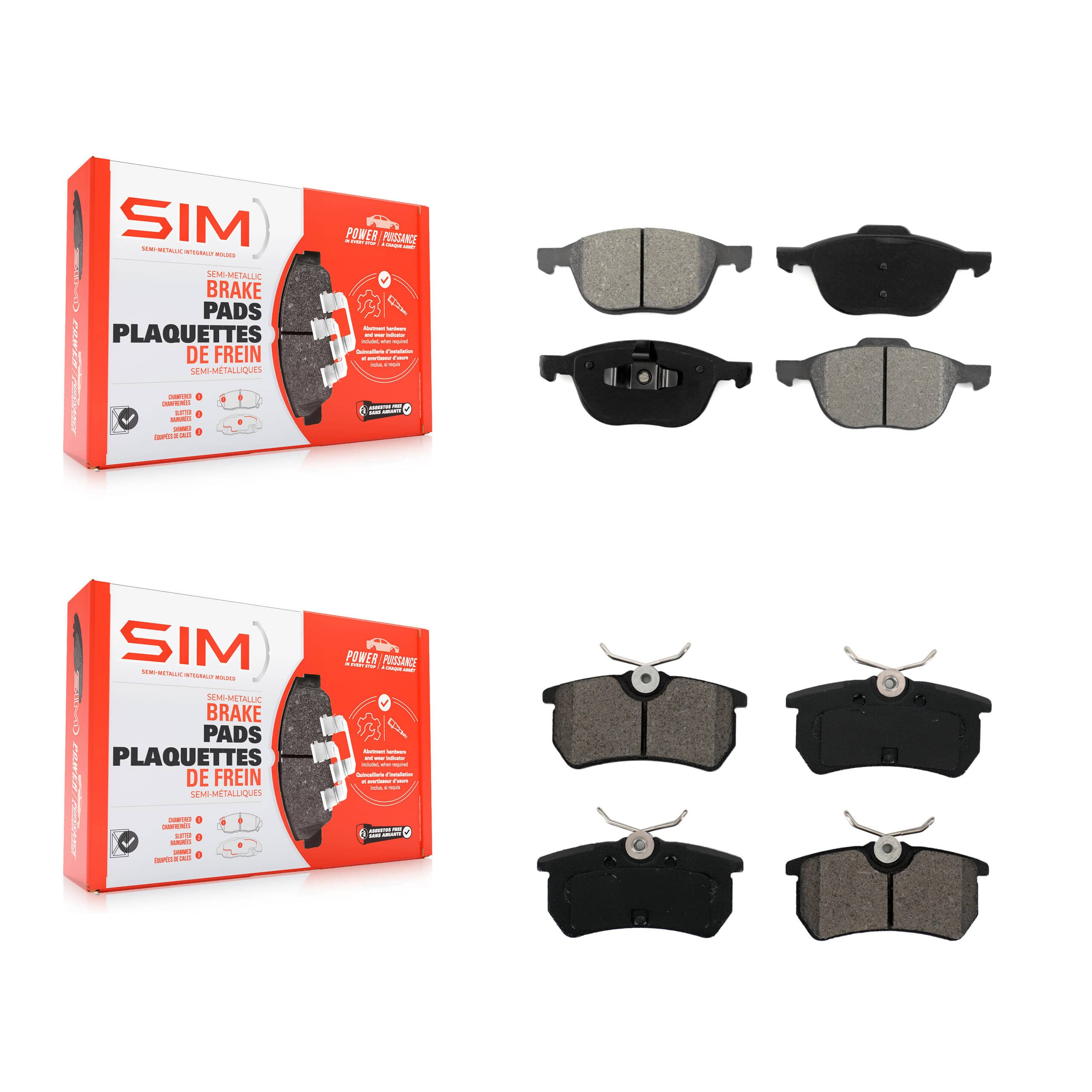 SIM - KSM-100451 - Front and Rear Disc Brake Pad Kits