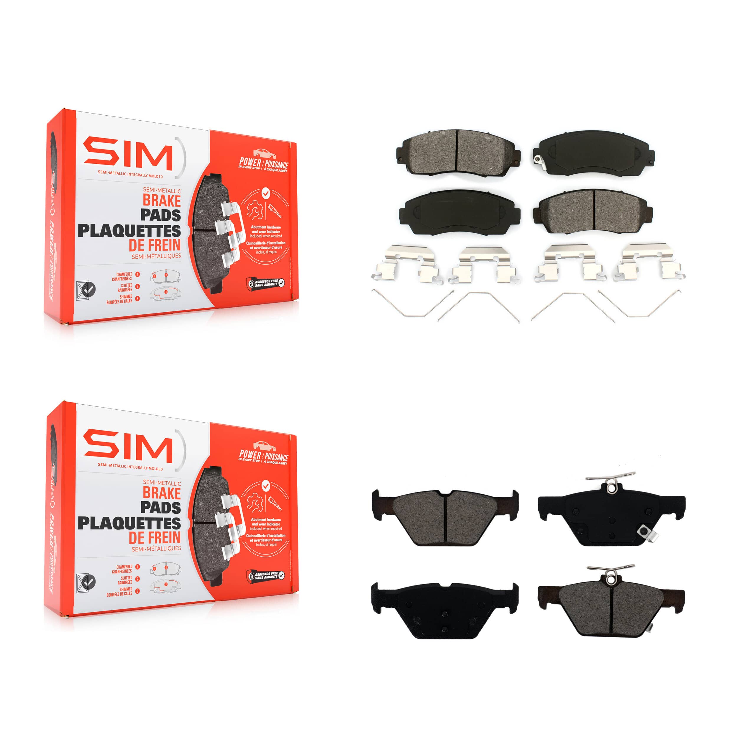 SIM - KSM-100457 - Front and Rear Disc Brake Pad Kits
