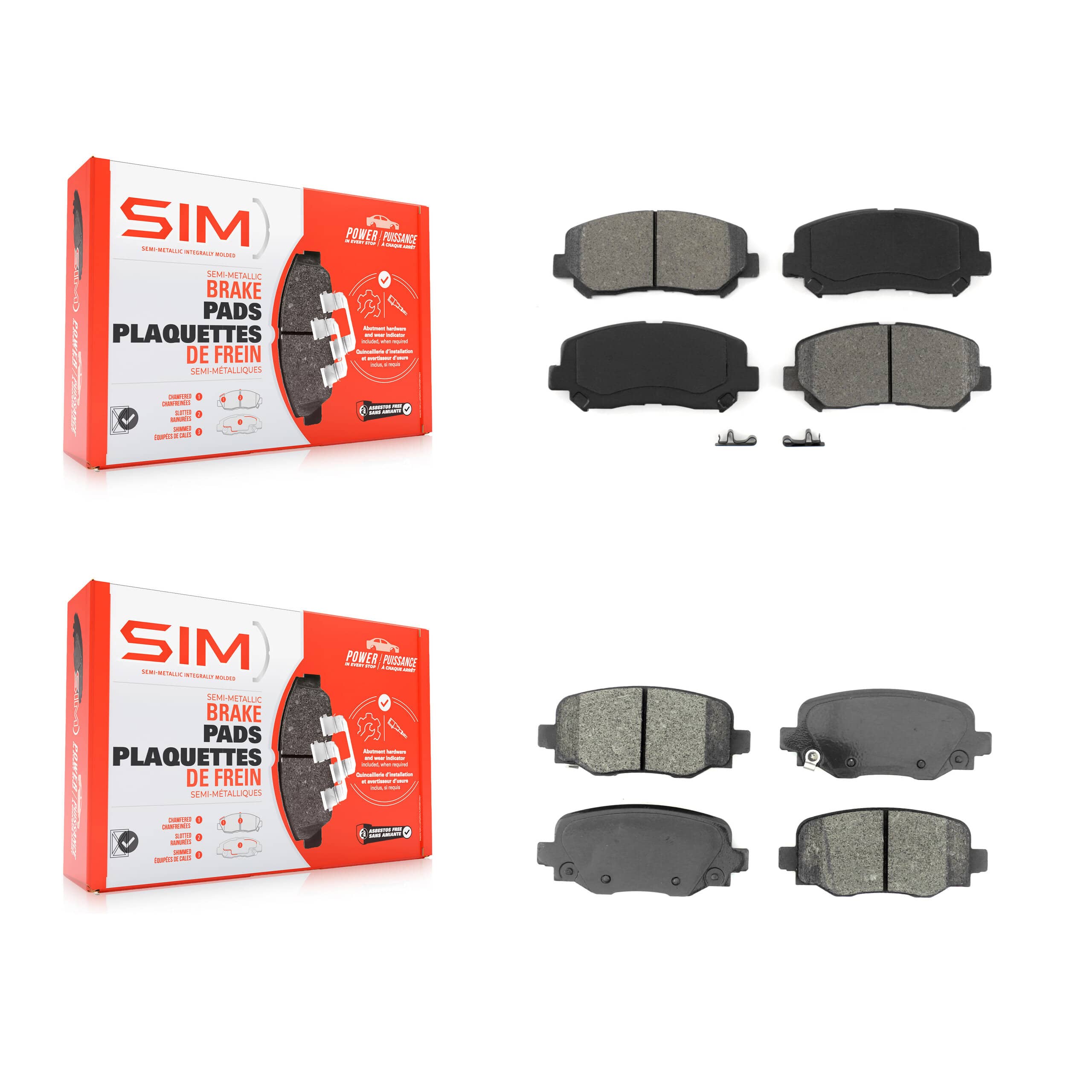 SIM - KSM-100458 - Front and Rear Disc Brake Pad Kits