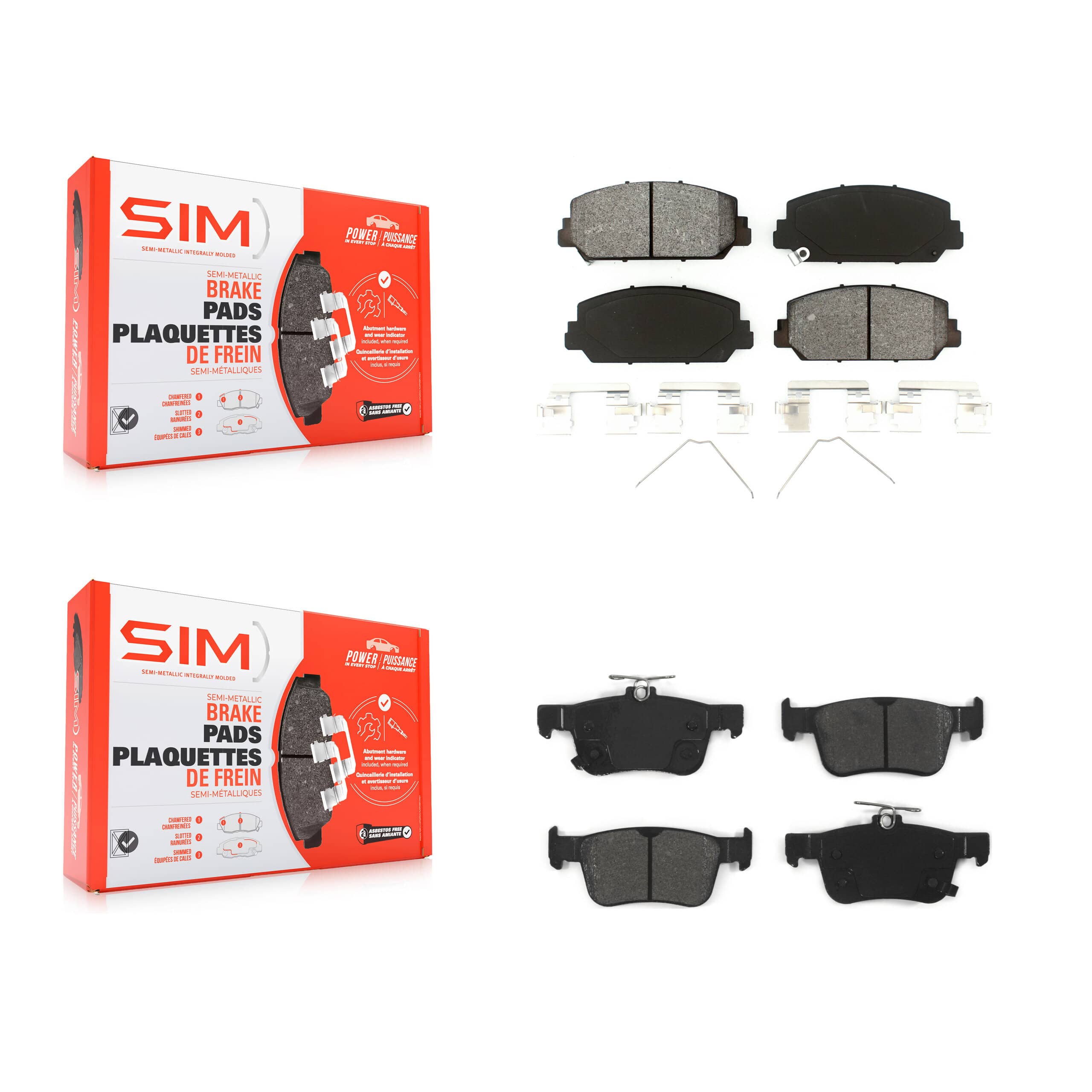 SIM - KSM-100462 - Front and Rear Disc Brake Pad Kits