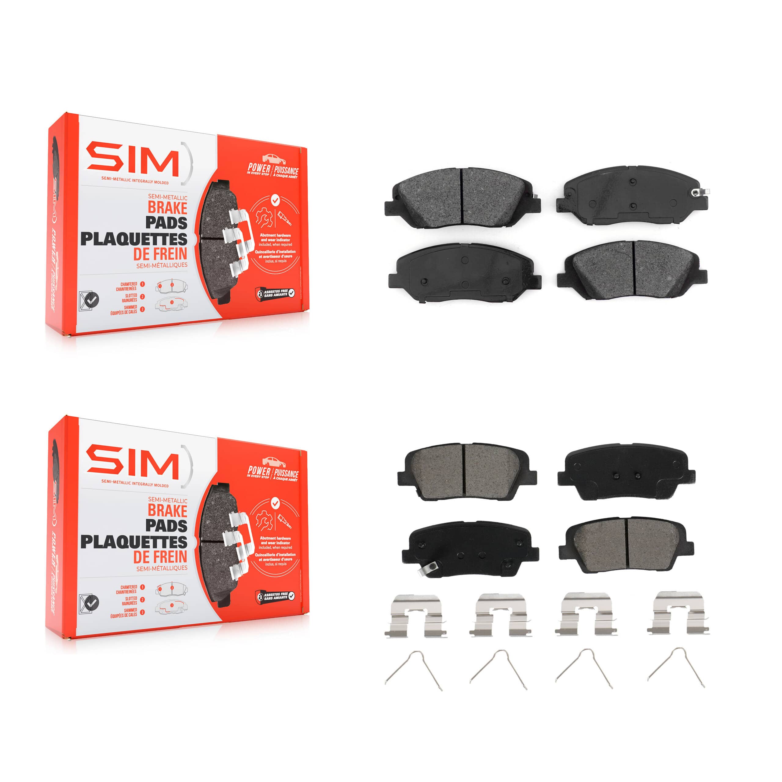 SIM - KSM-100474 - Front and Rear Disc Brake Pad Kits