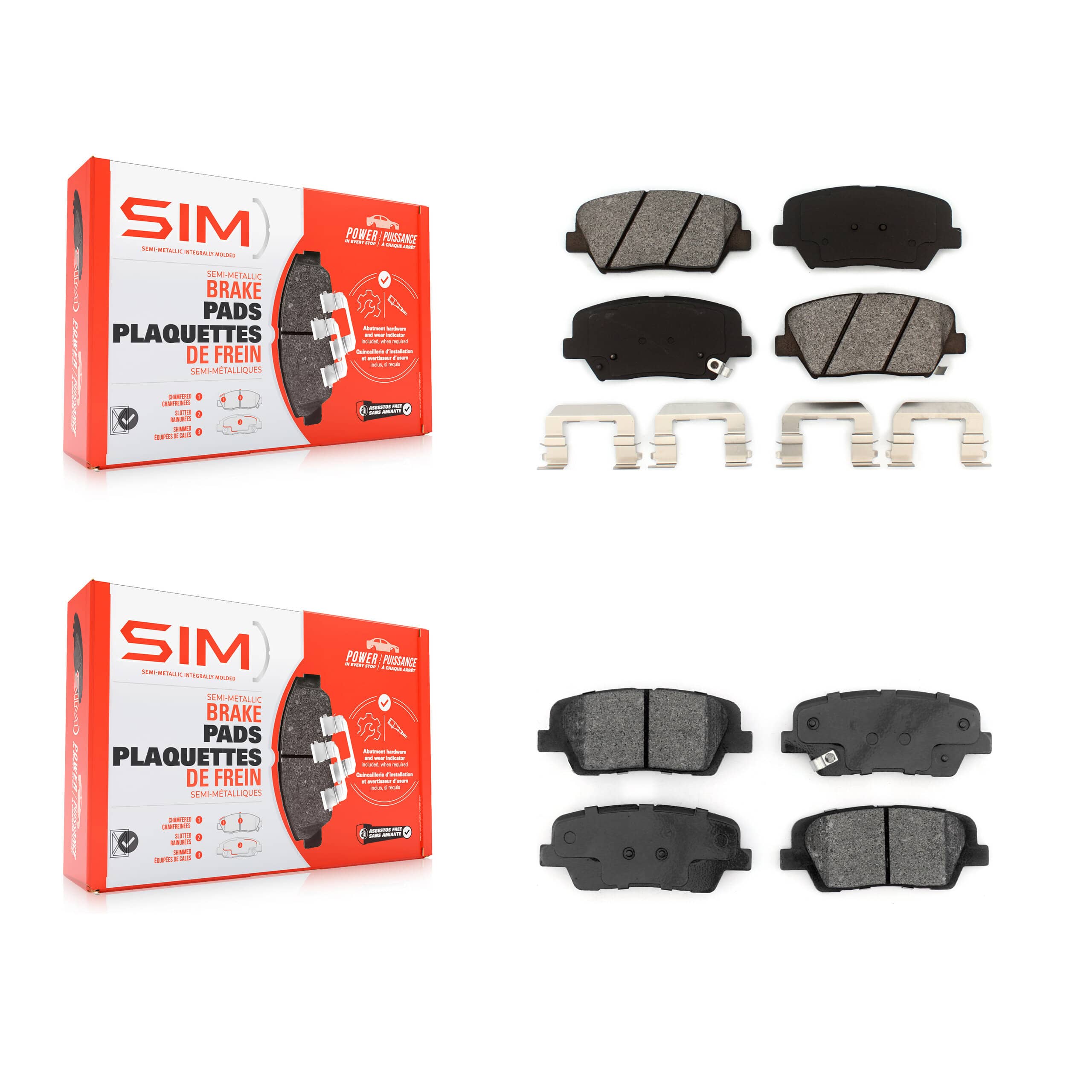 SIM - KSM-100480 - Front and Rear Disc Brake Pad Kits