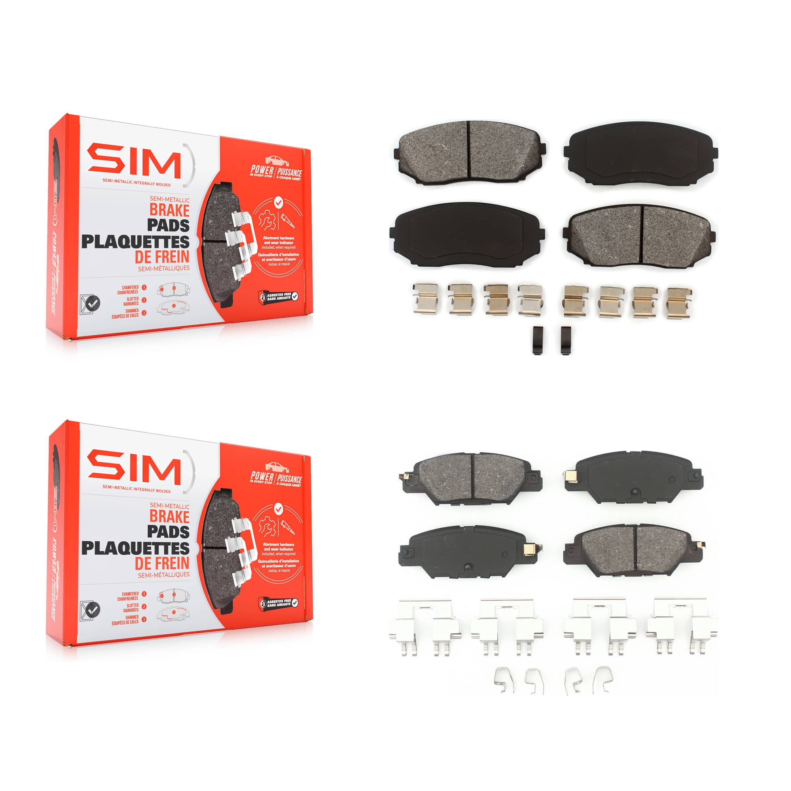 SIM - KSM-100481 - Front and Rear Disc Brake Pad Kits