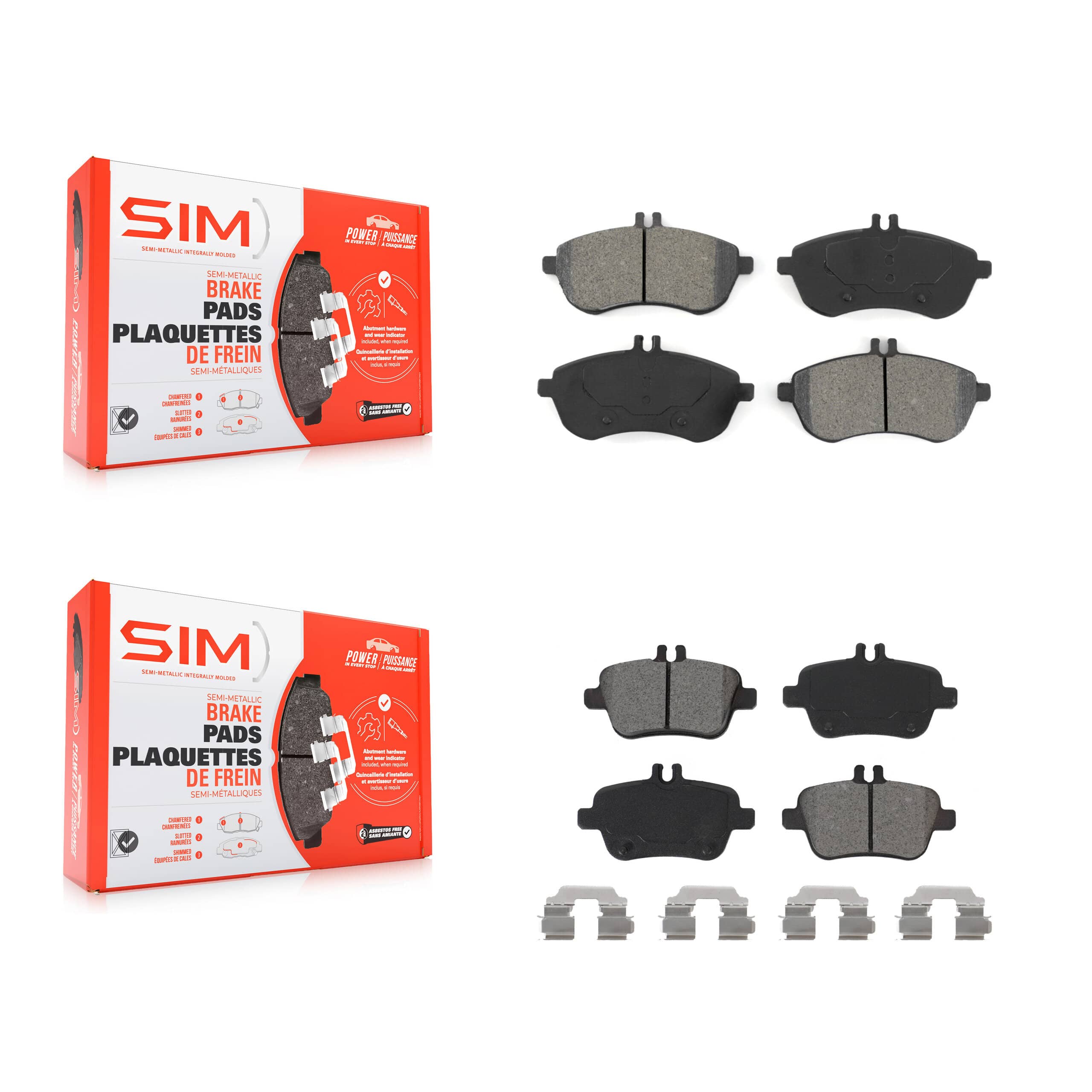 SIM - KSM-100499 - Front and Rear Disc Brake Pad Kits