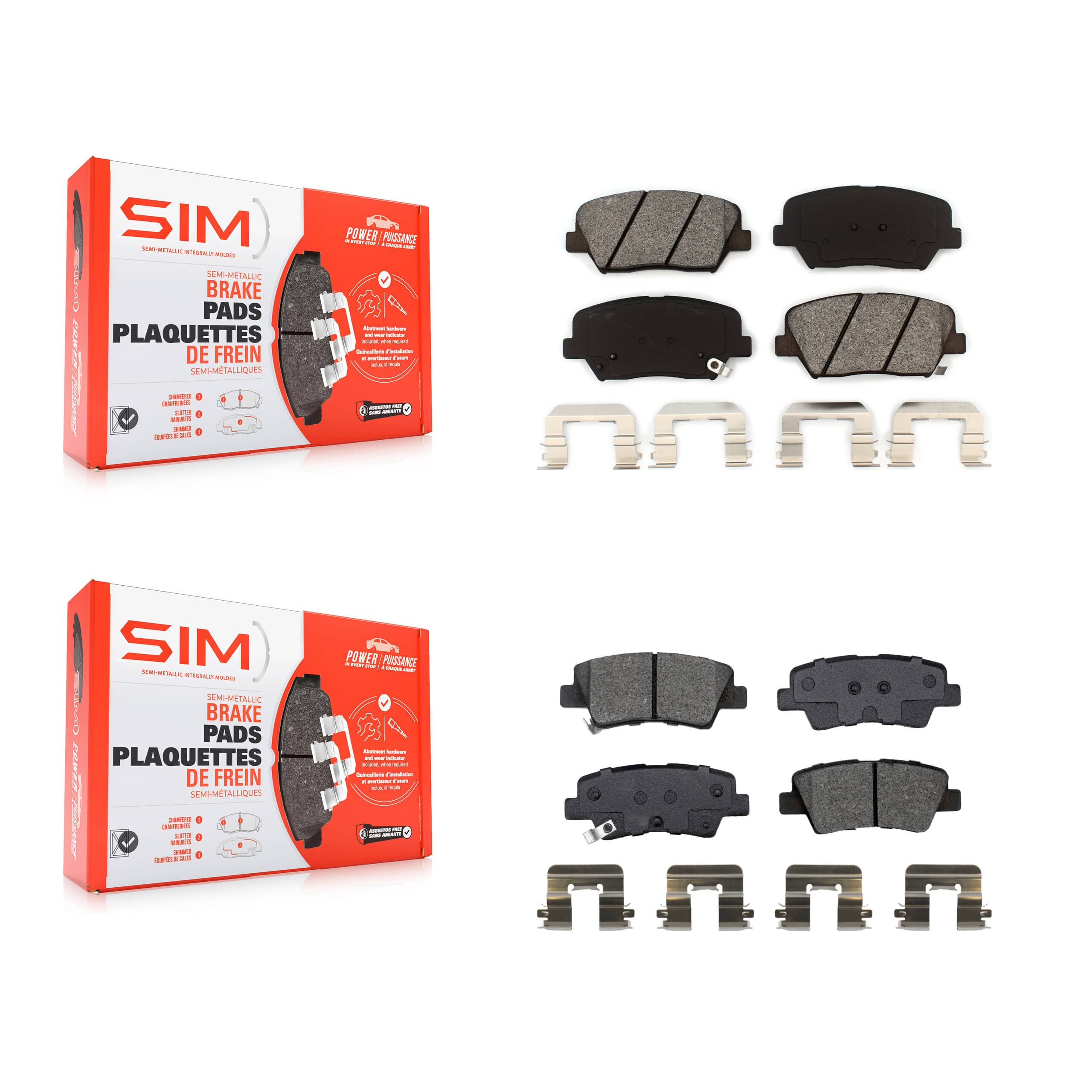 SIM - KSM-100505 - Front and Rear Disc Brake Pad Kits