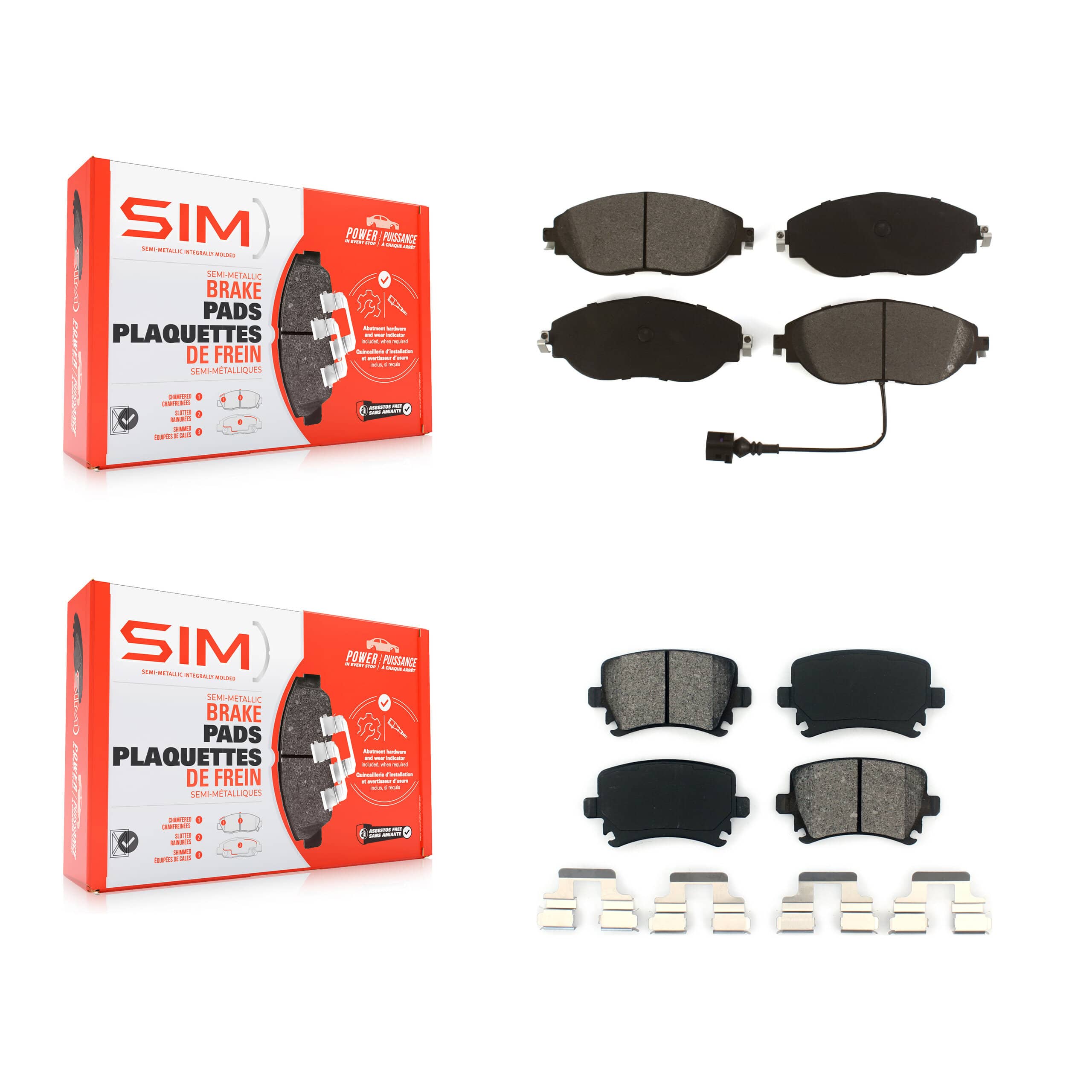 SIM - KSM-100510 - Front and Rear Disc Brake Pad Kits