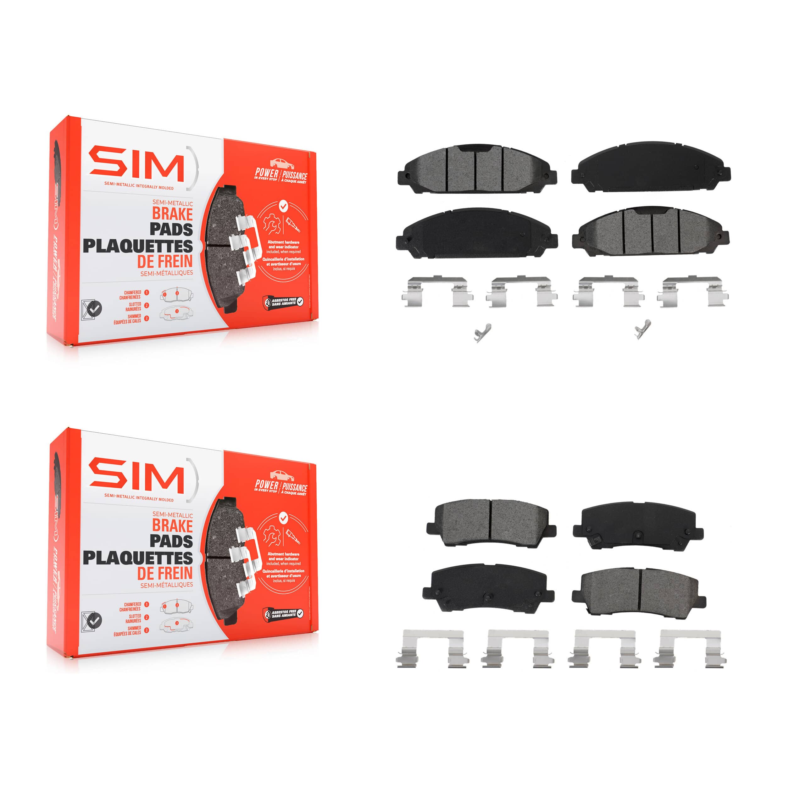 SIM - KSM-100516 - Front and Rear Disc Brake Pad Kits