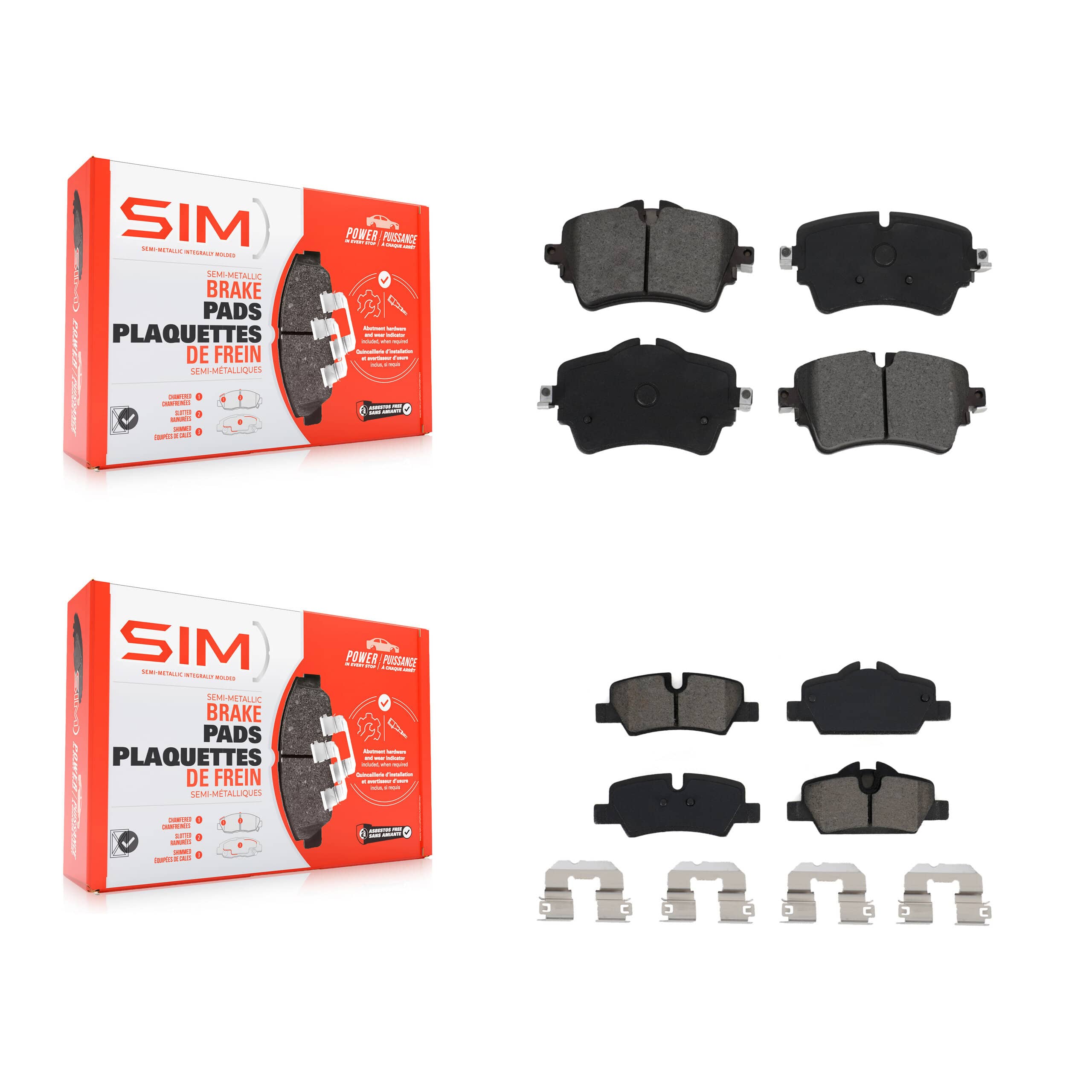 SIM - KSM-100518 - Front and Rear Disc Brake Pad Kits