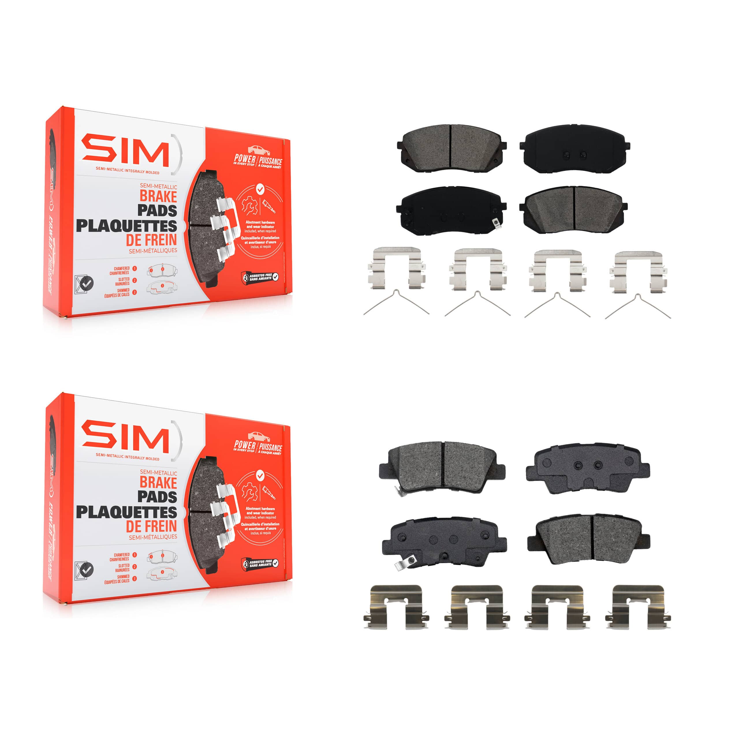 SIM - KSM-100520 - Front and Rear Disc Brake Pad Kits