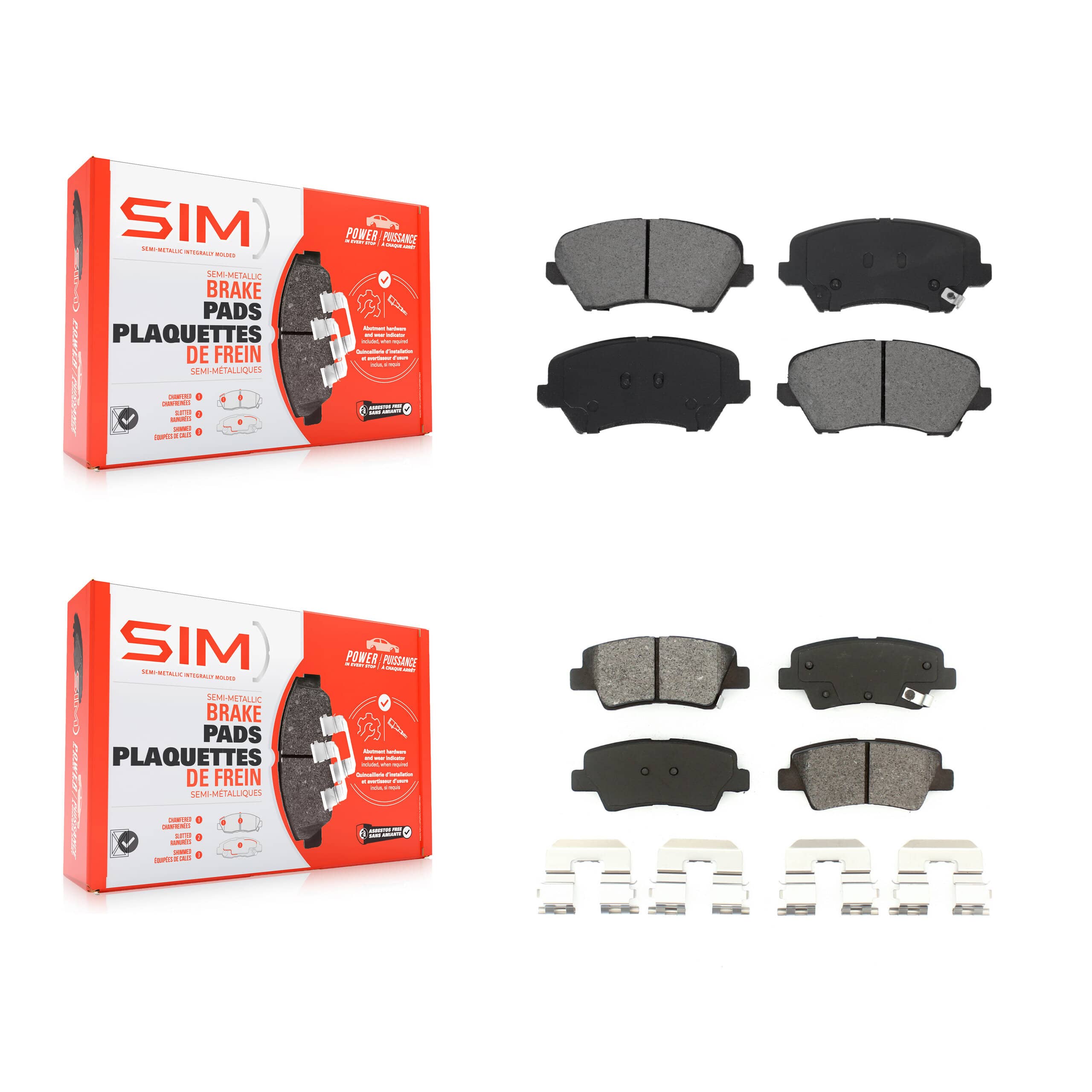 SIM - KSM-100524 - Front and Rear Disc Brake Pad Kits