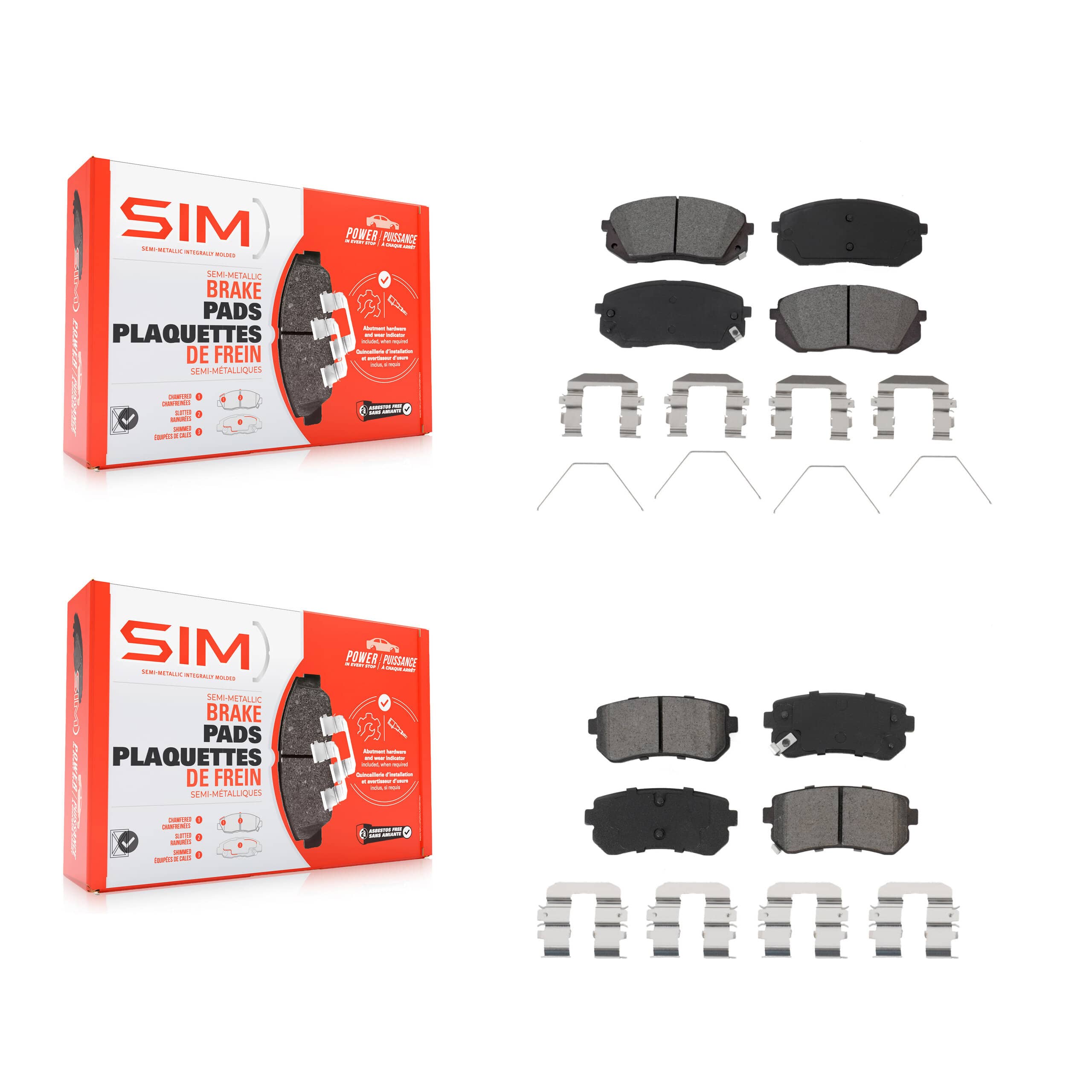 SIM - KSM-100529 - Front and Rear Disc Brake Pad Kits