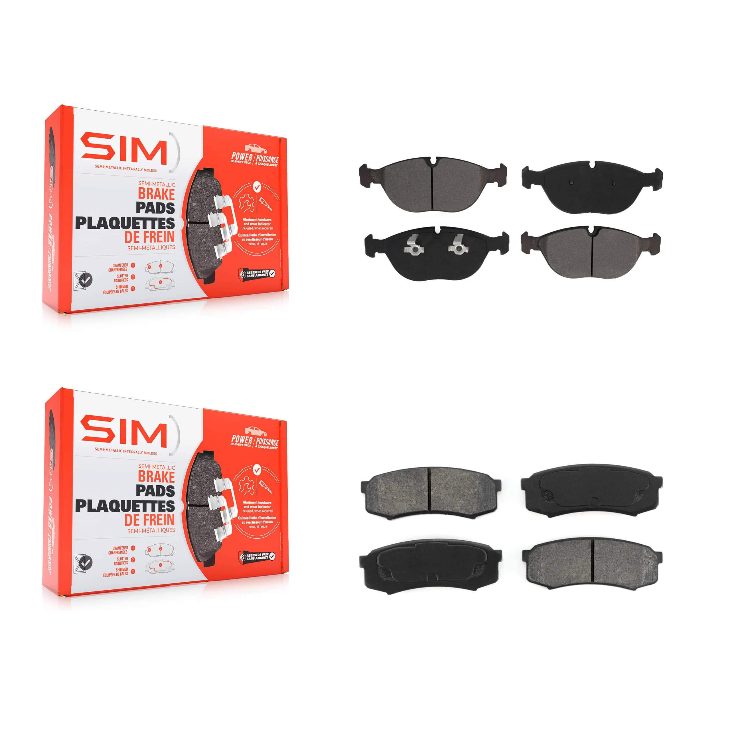SIM - KSM-100540 - Front and Rear Disc Brake Pad Kits