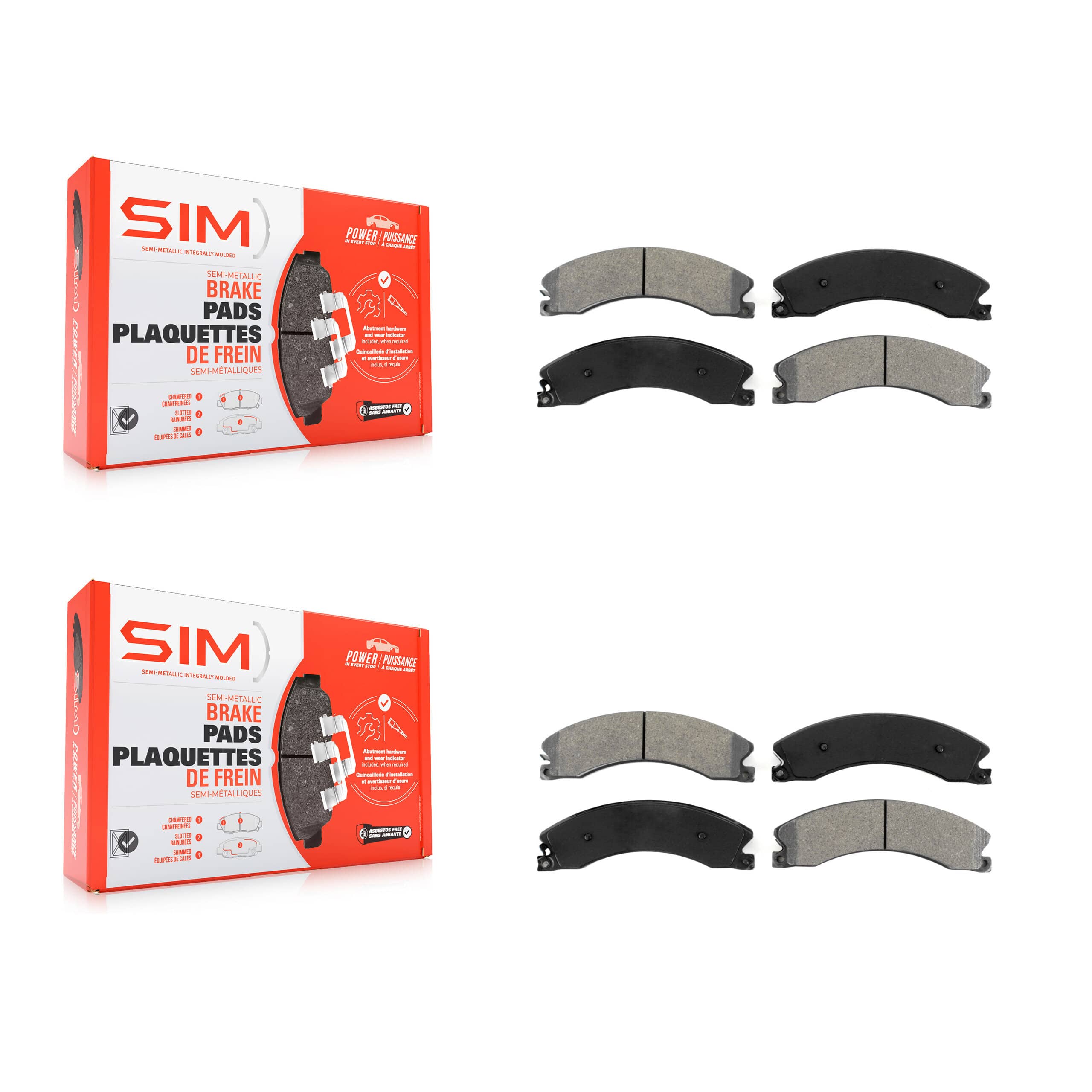 SIM - KSM-100544 - Front and Rear Disc Brake Pad Kits