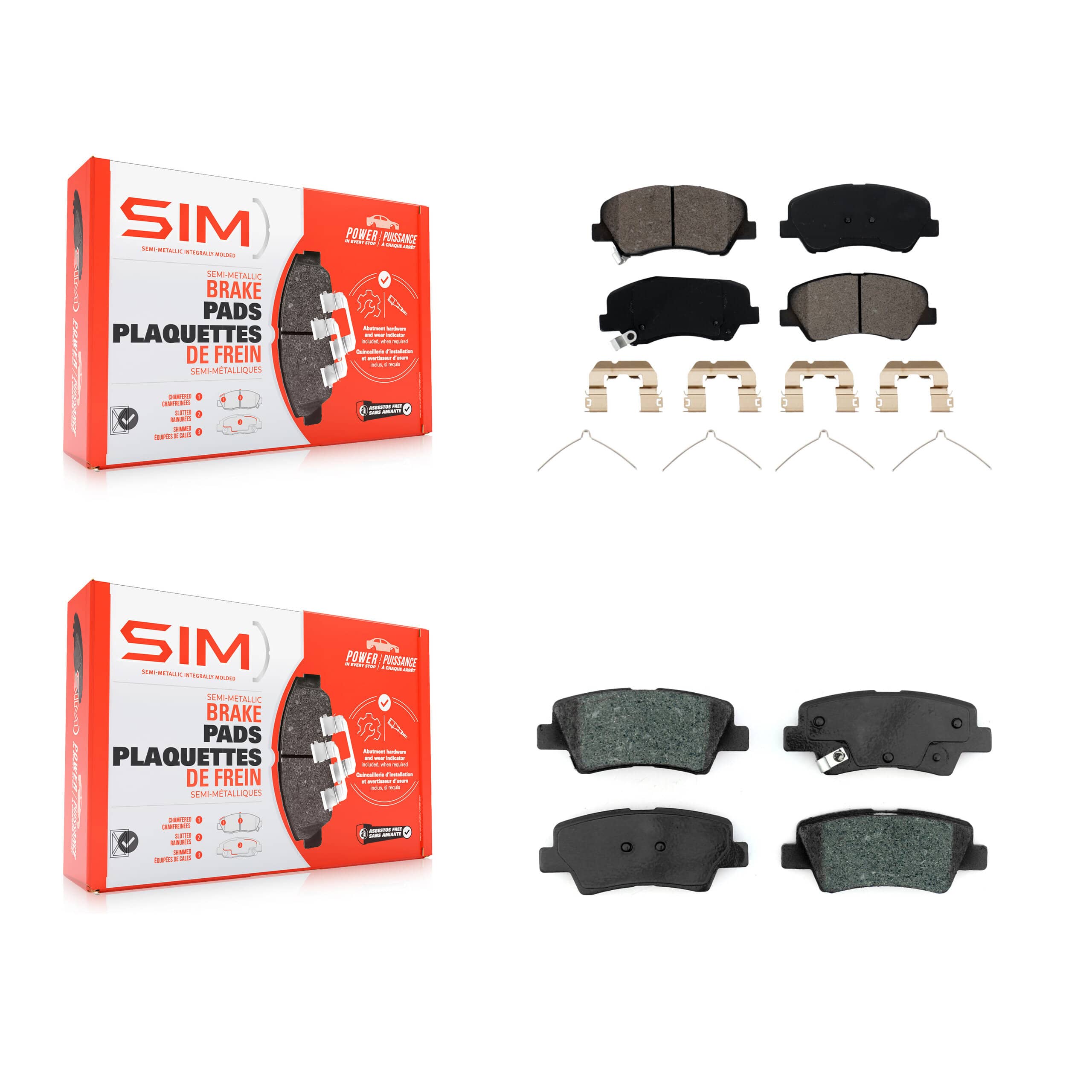 SIM - KSM-100553 - Front and Rear Disc Brake Pad Kits