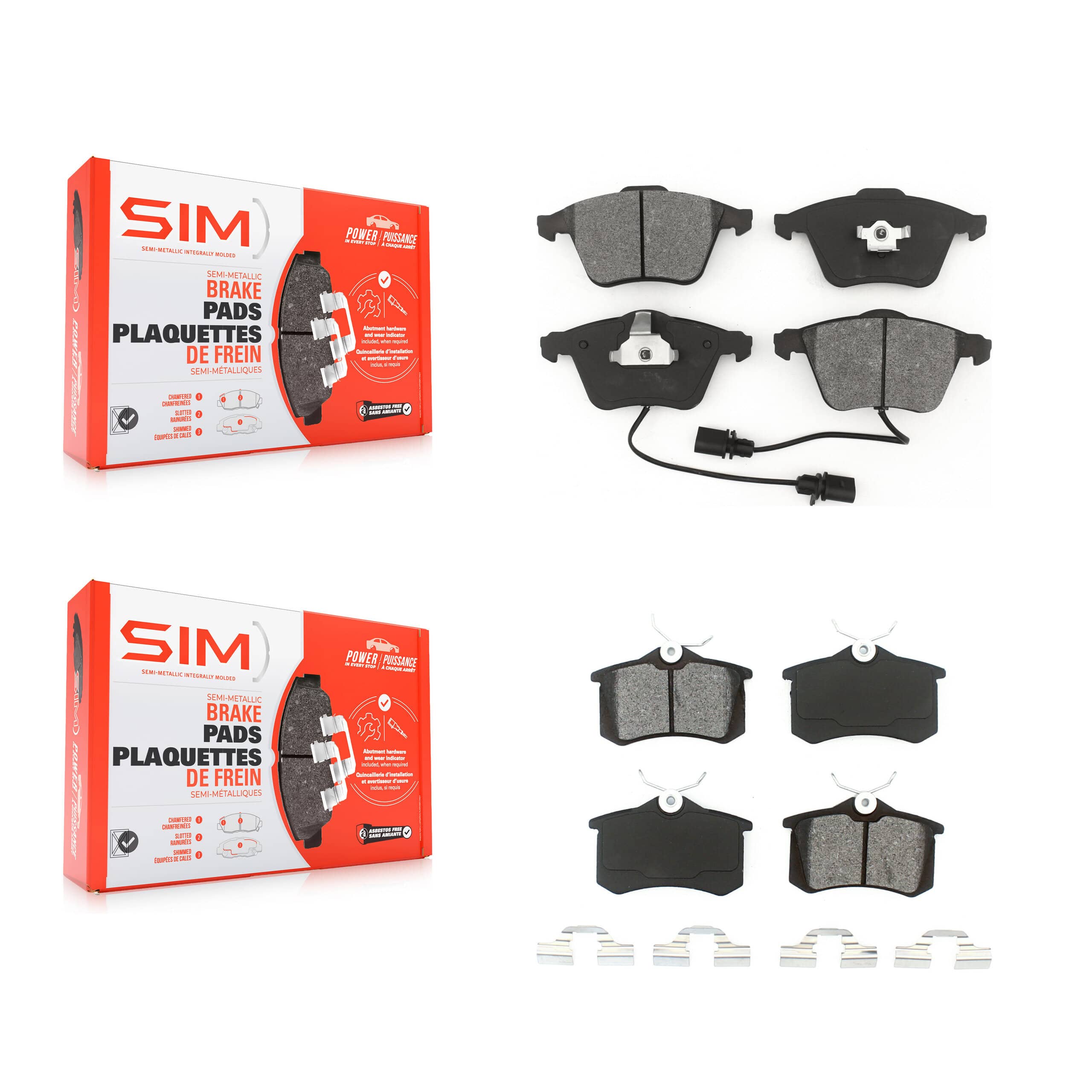 SIM - KSM-100561 - Front and Rear Disc Brake Pad Kits