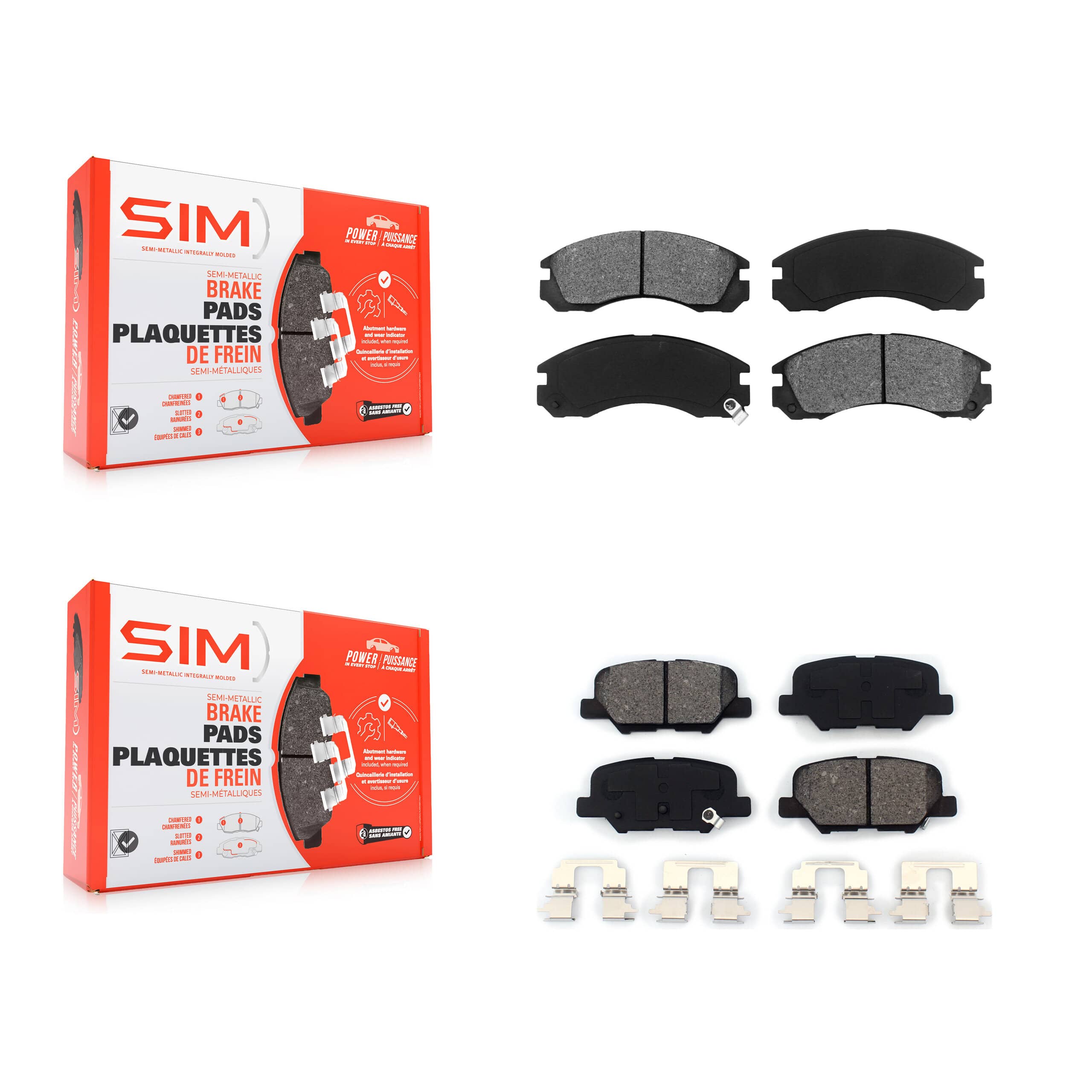 SIM - KSM-100563 - Front and Rear Disc Brake Pad Kits