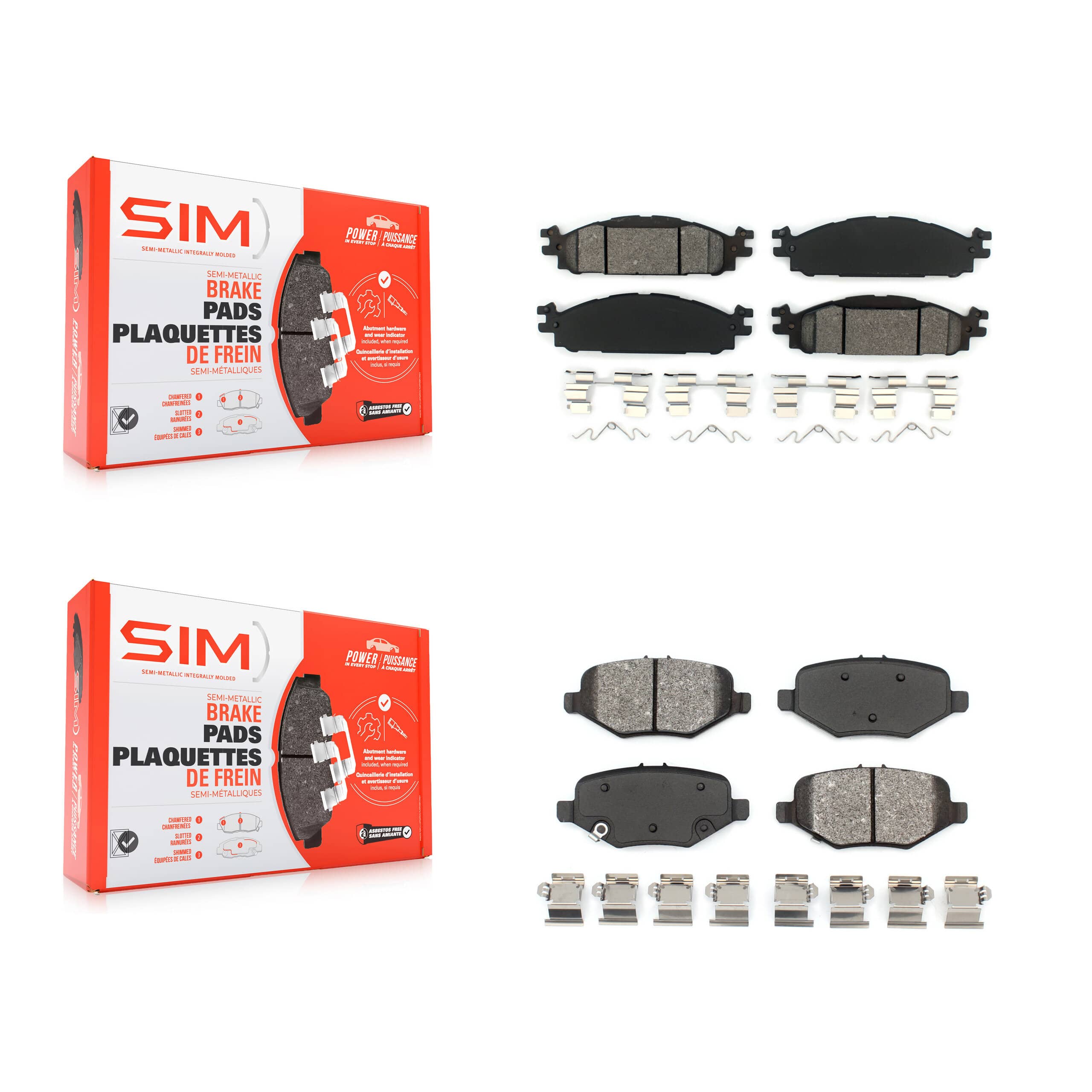 SIM - KSM-100570 - Front and Rear Disc Brake Pad Kits