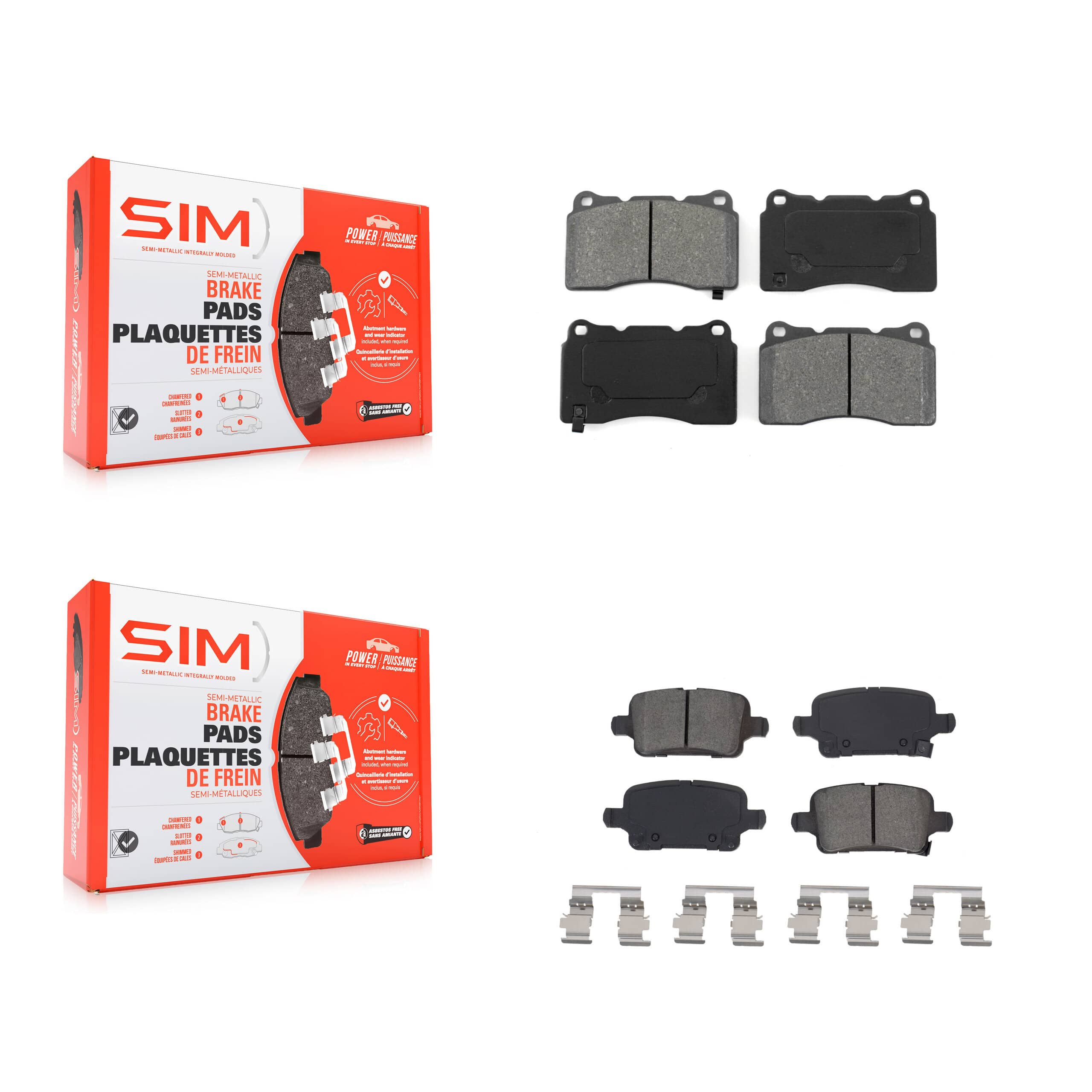 SIM - KSM-100578 - Front and Rear Disc Brake Pad Kits