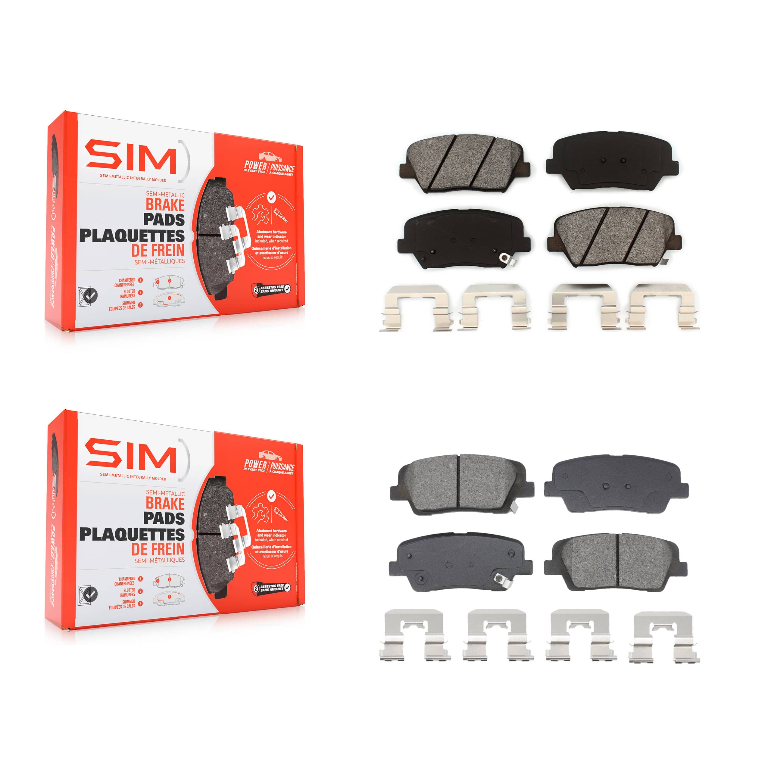 SIM - KSM-100581 - Front and Rear Disc Brake Pad Kits