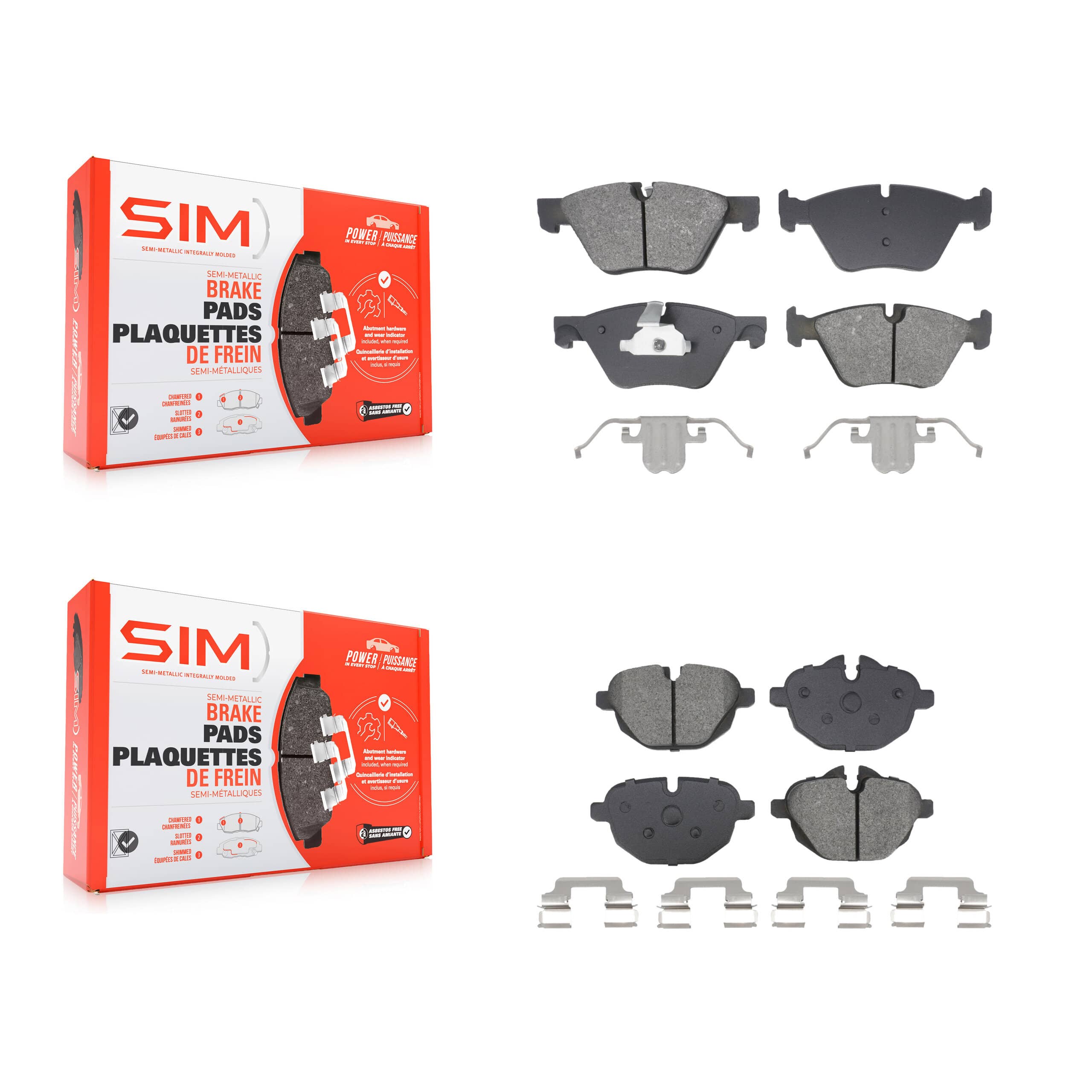 SIM - KSM-100588 - Front and Rear Disc Brake Pad Kits
