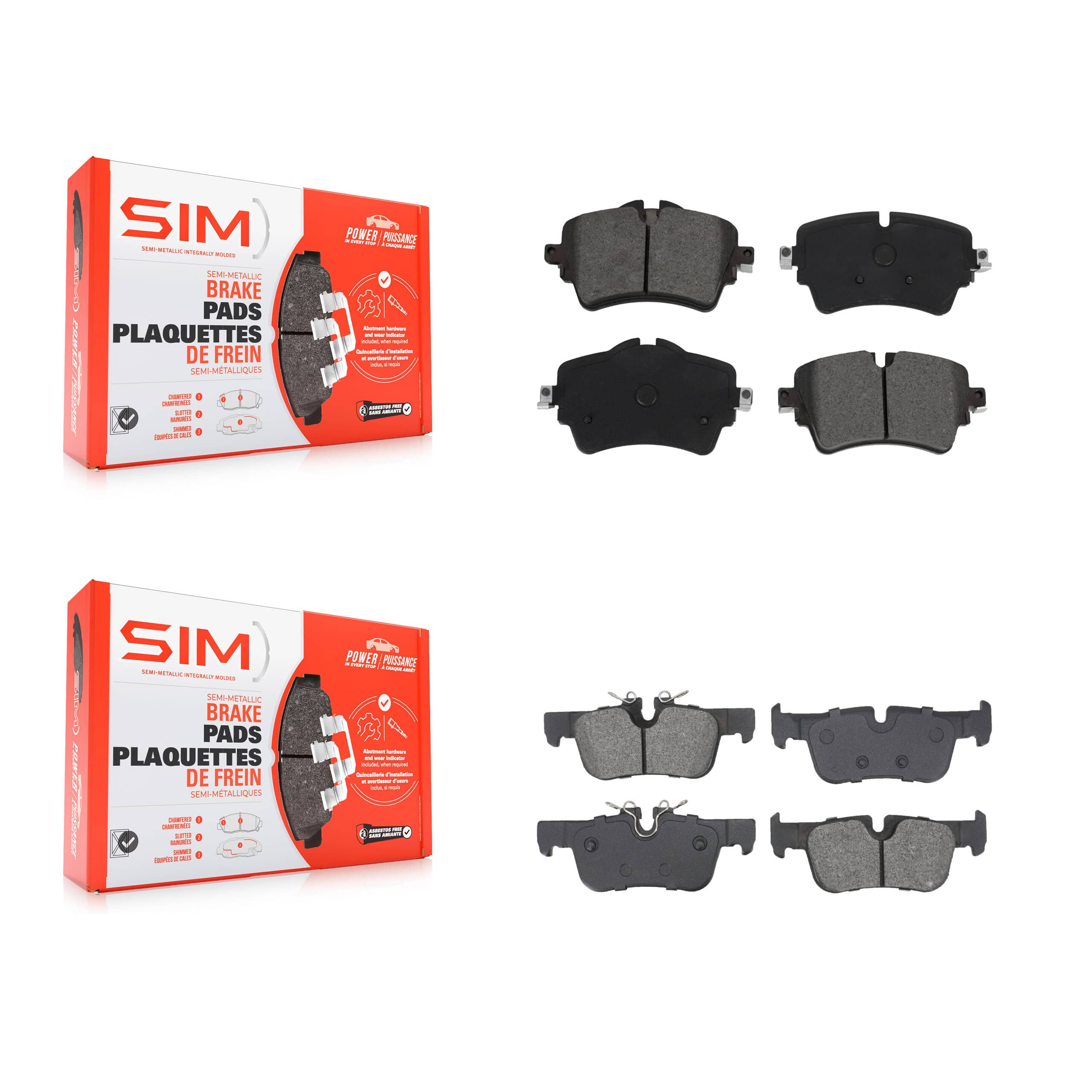 SIM - KSM-100599 - Front and Rear Disc Brake Pad Kits