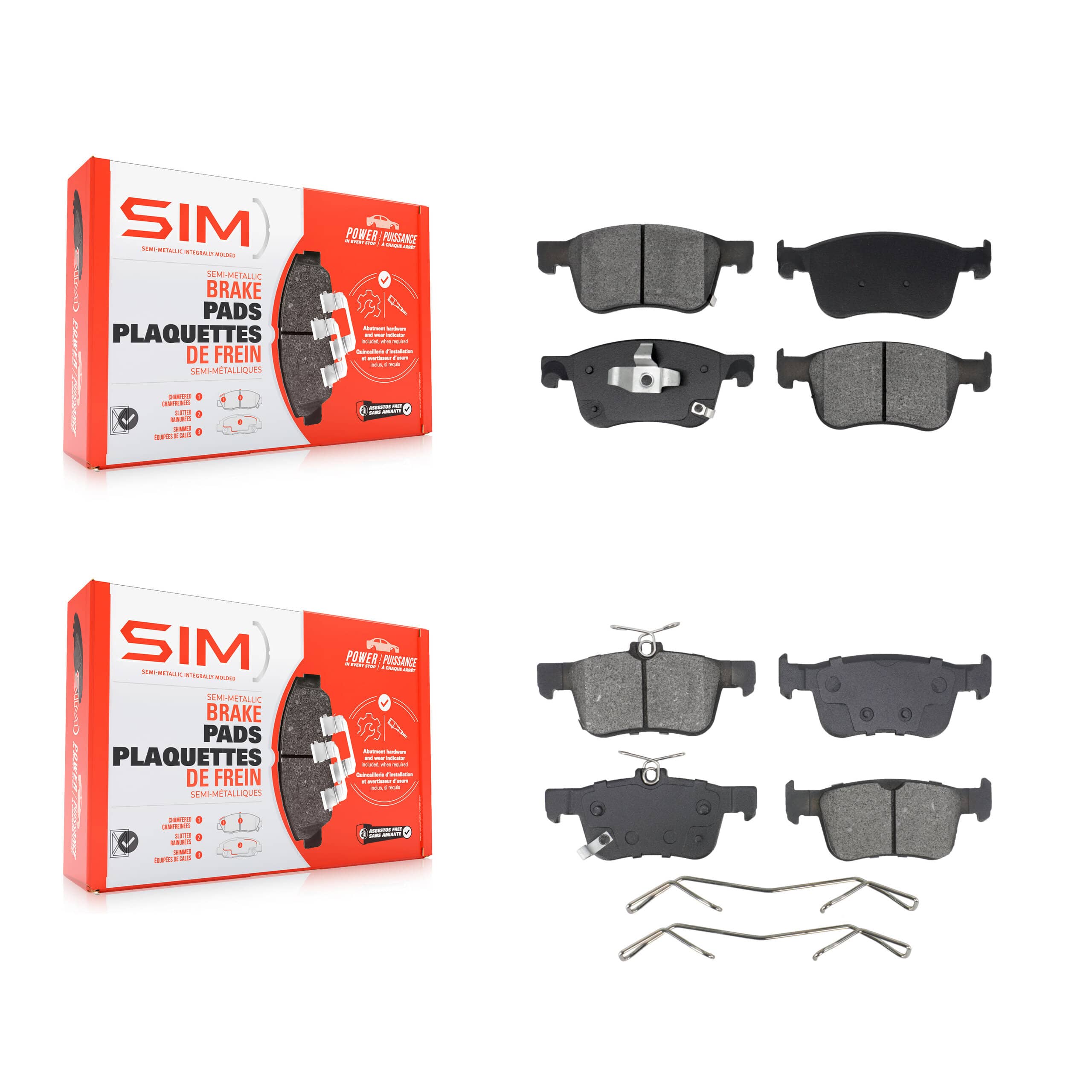 SIM - KSM-100609 - Front and Rear Disc Brake Pad Kits