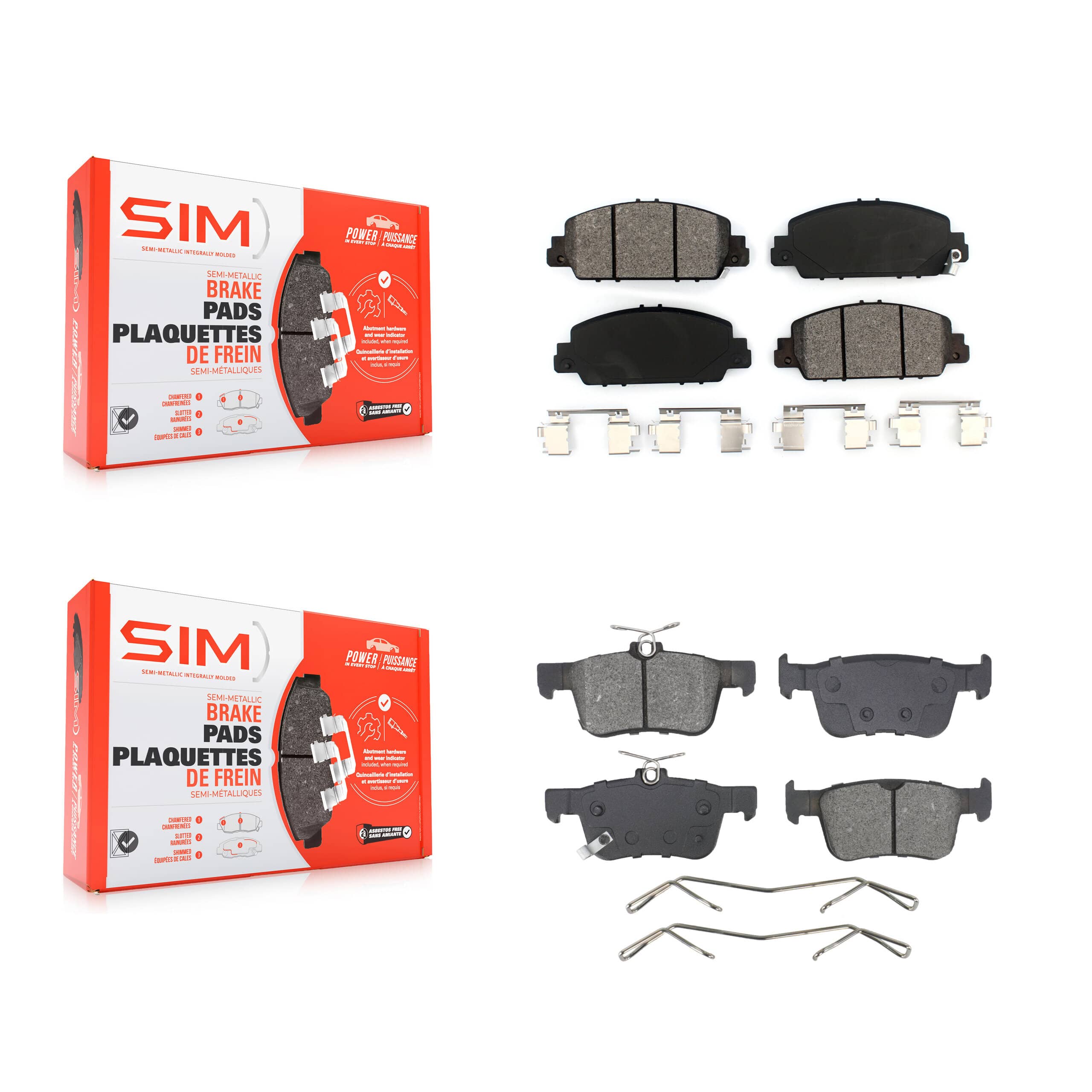 SIM - KSM-100610 - Front and Rear Disc Brake Pad Kits
