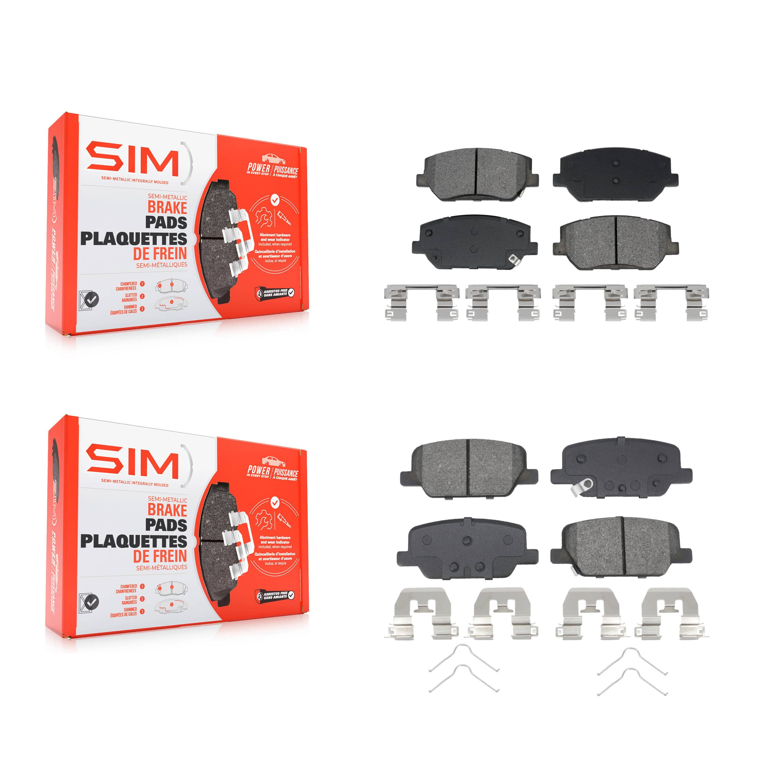SIM - KSM-100619 - Front and Rear Disc Brake Pad Kits