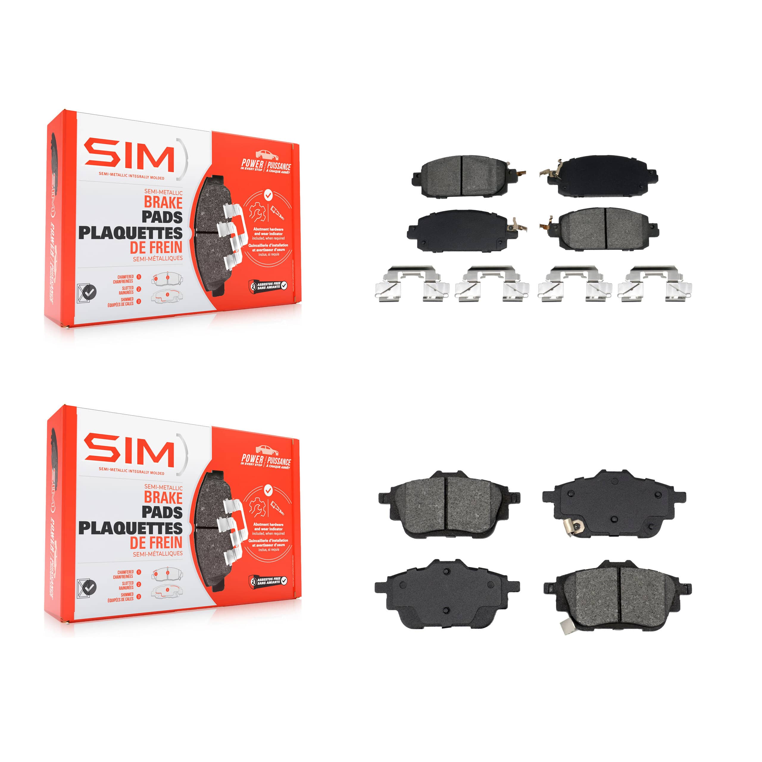 SIM - KSM-100624 - Front and Rear Disc Brake Pad Kits