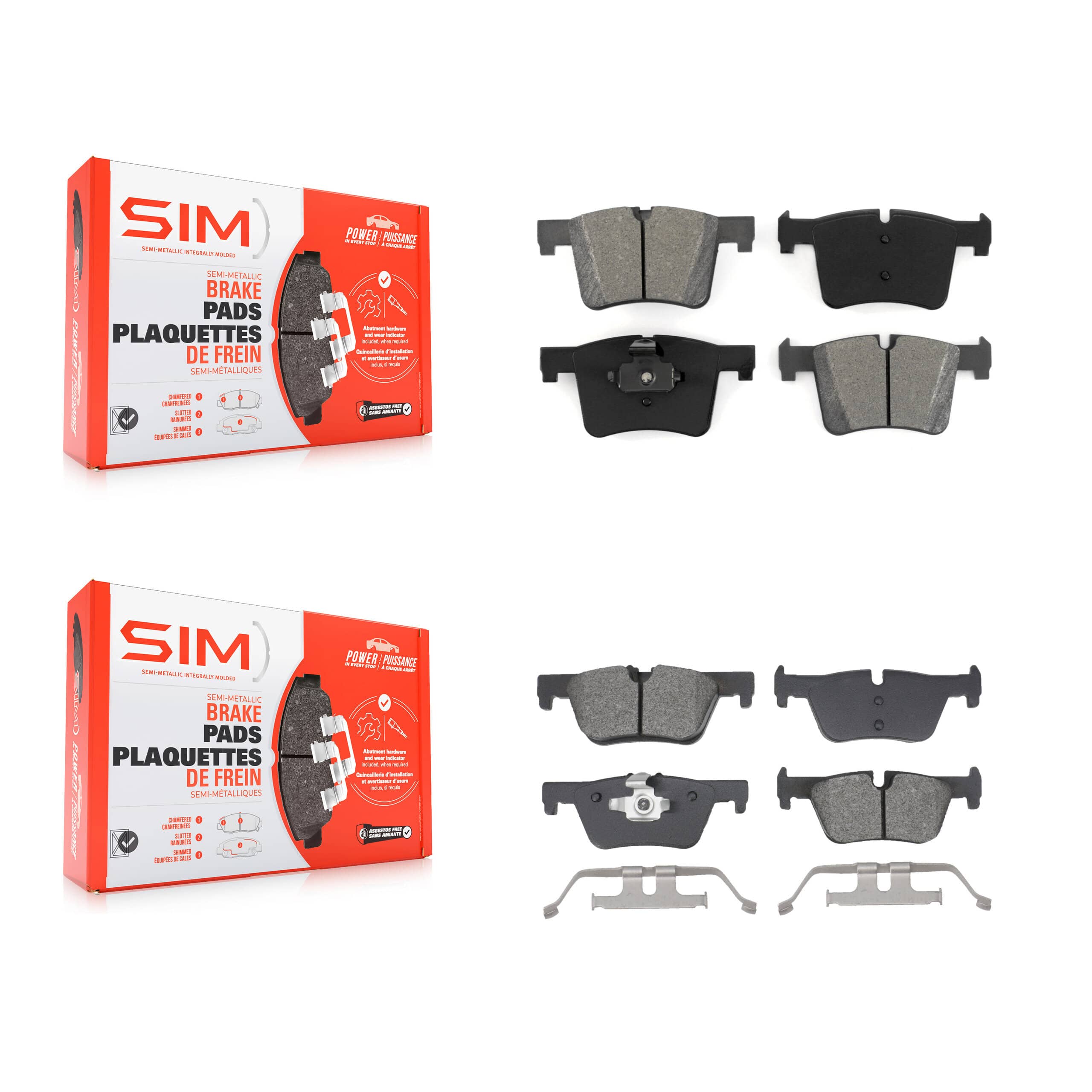 SIM - KSM-100639 - Front and Rear Disc Brake Pad Kits