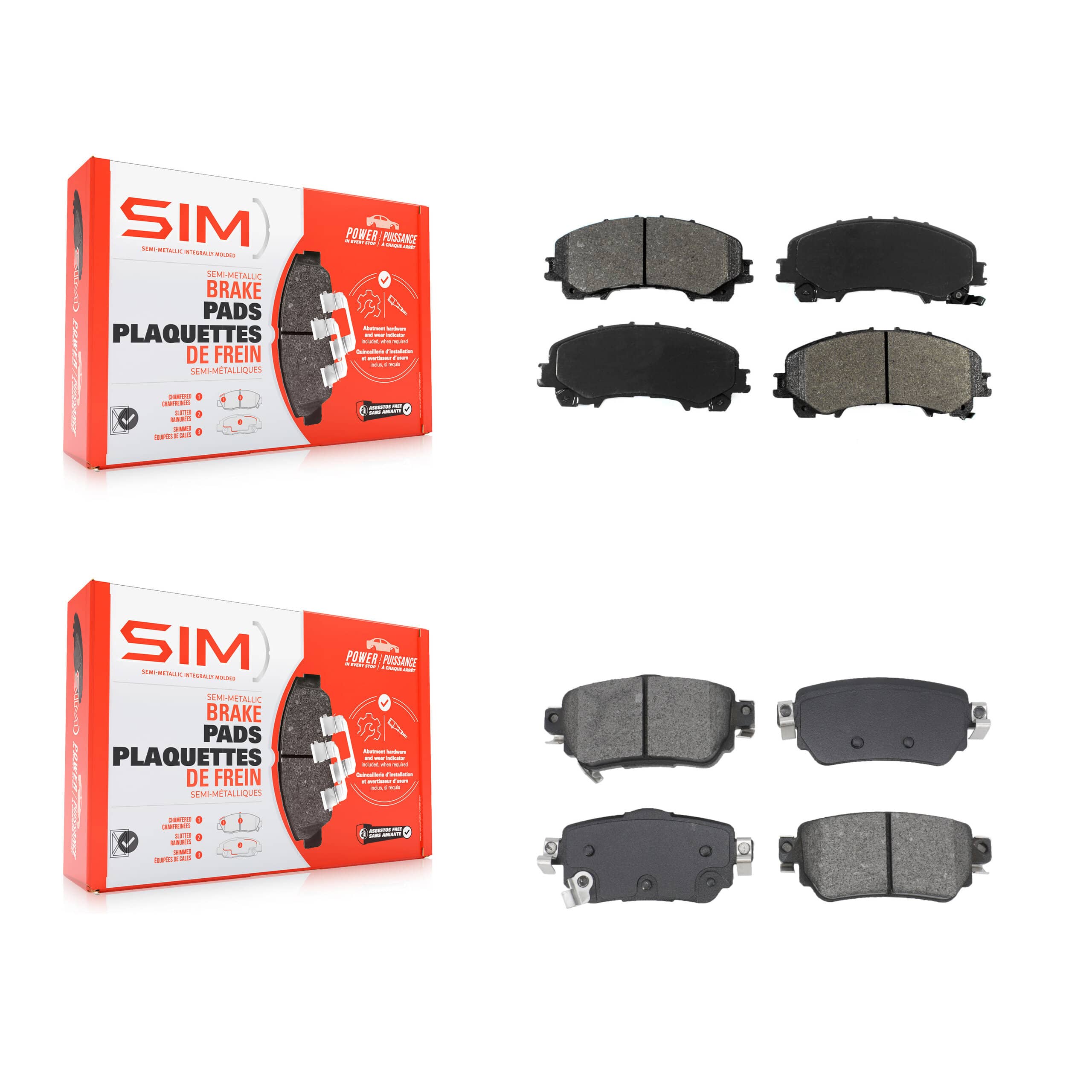 SIM - KSM-100647 - Front and Rear Disc Brake Pad Kits