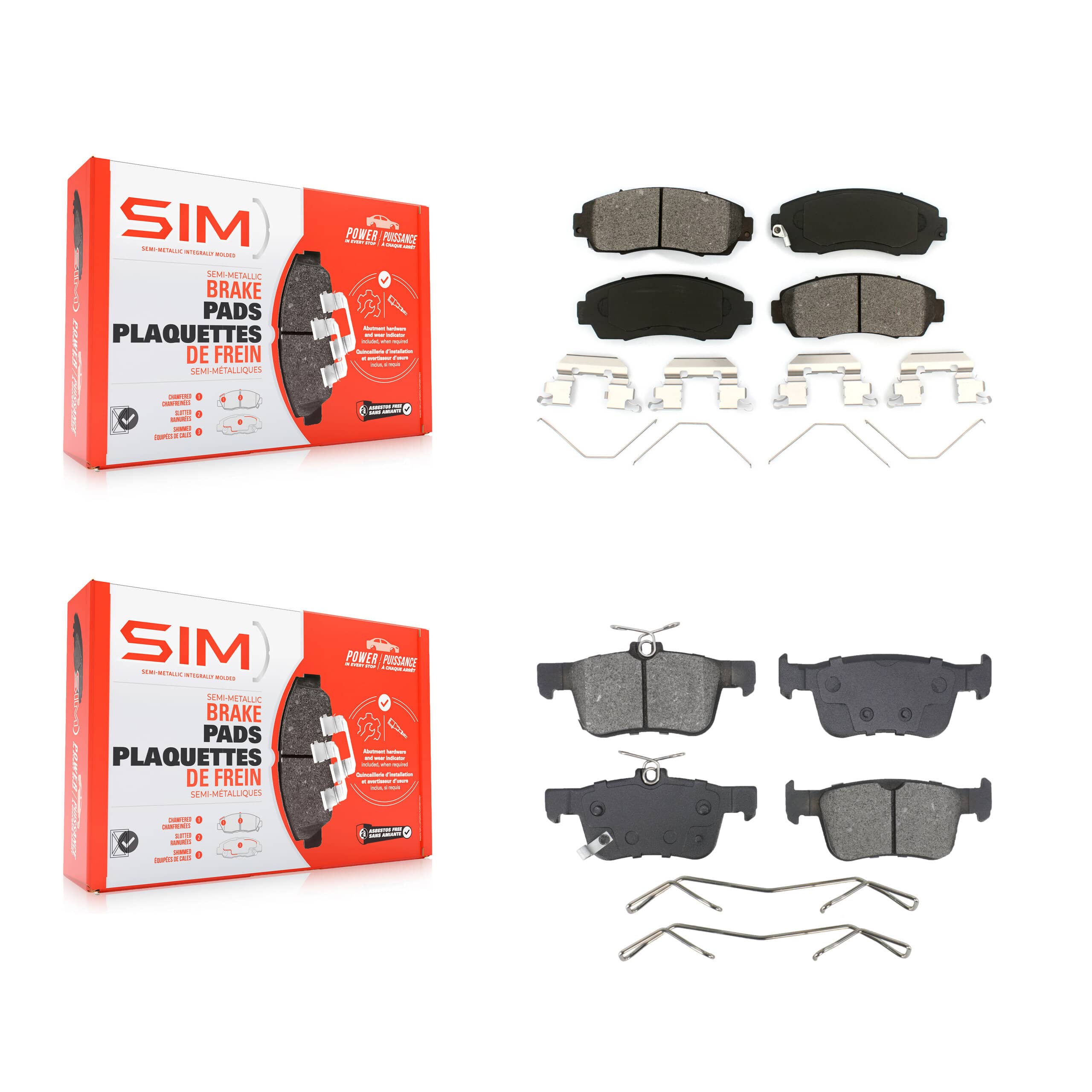 SIM - KSM-100657 - Front and Rear Disc Brake Pad Kits