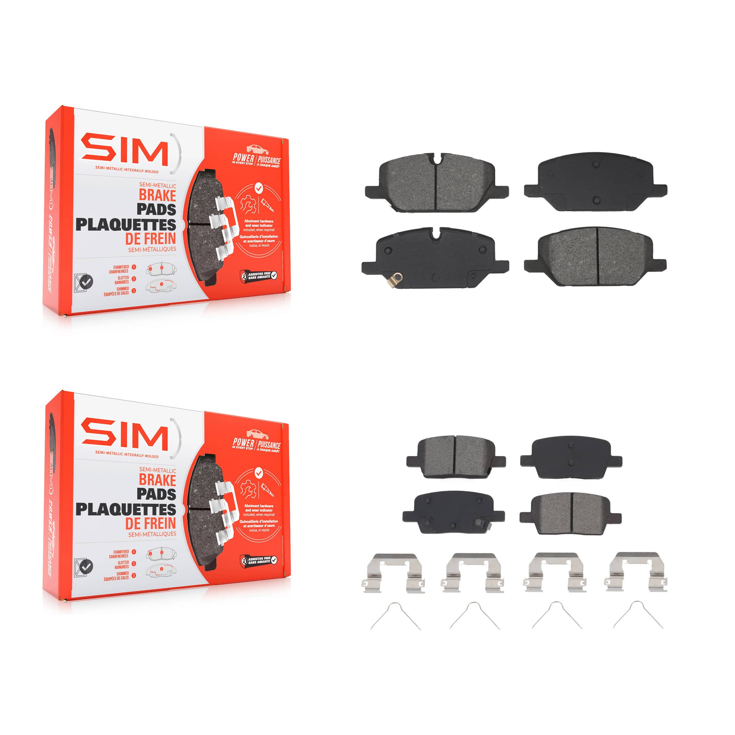 SIM - KSM-100660 - Front and Rear Disc Brake Pad Kits