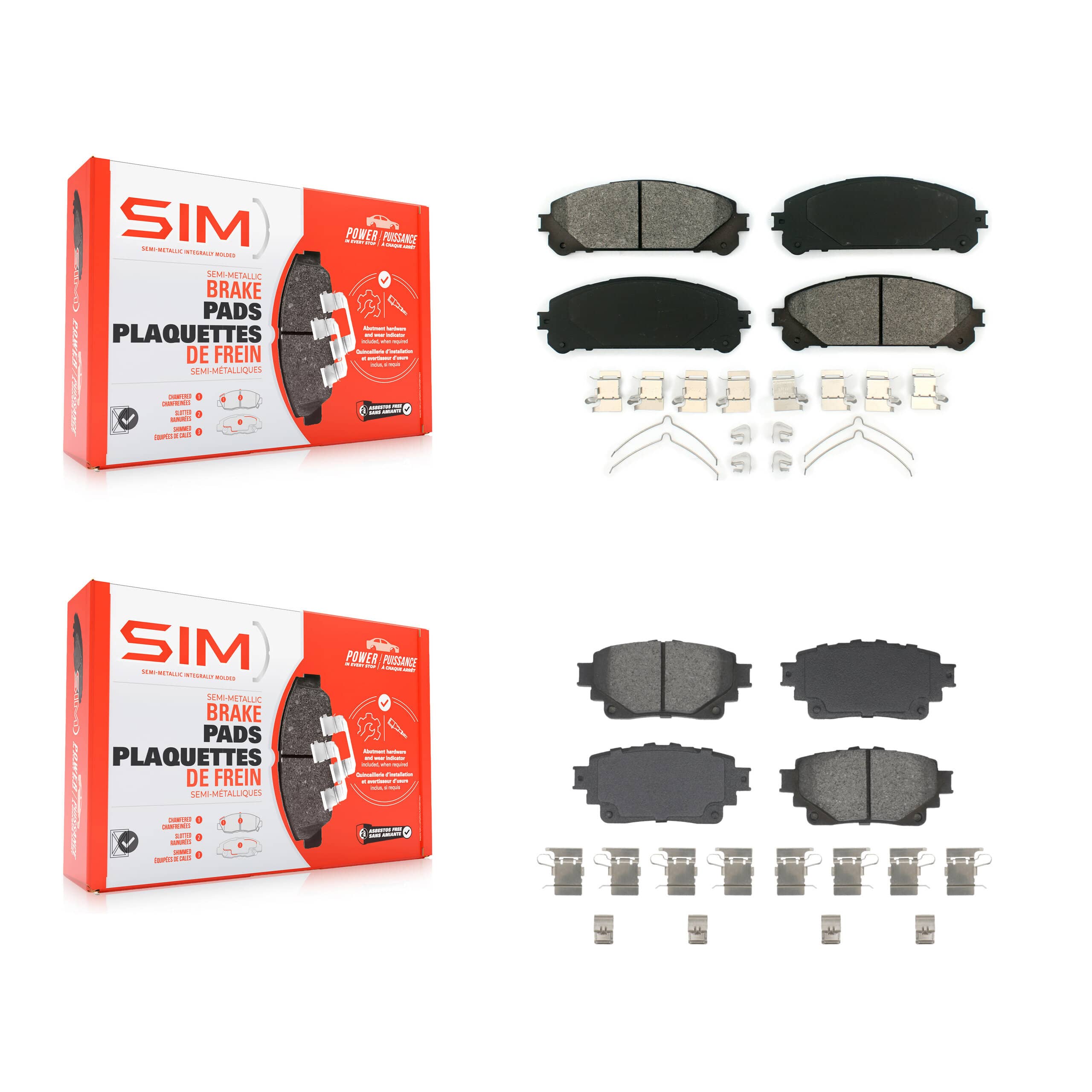 SIM - KSM-100667 - Front and Rear Disc Brake Pad Kits
