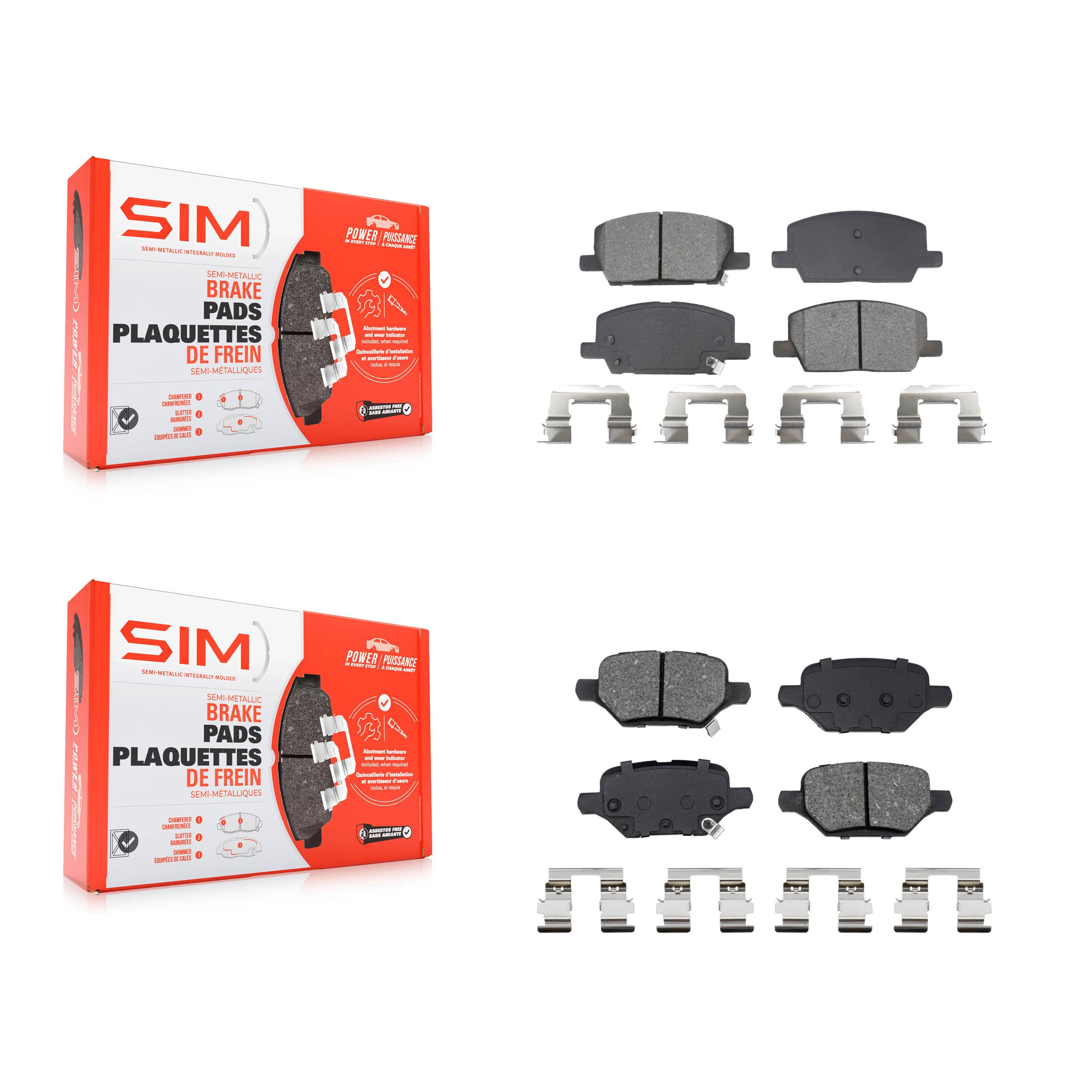 SIM - KSM-100679 - Front and Rear Disc Brake Pad Kits