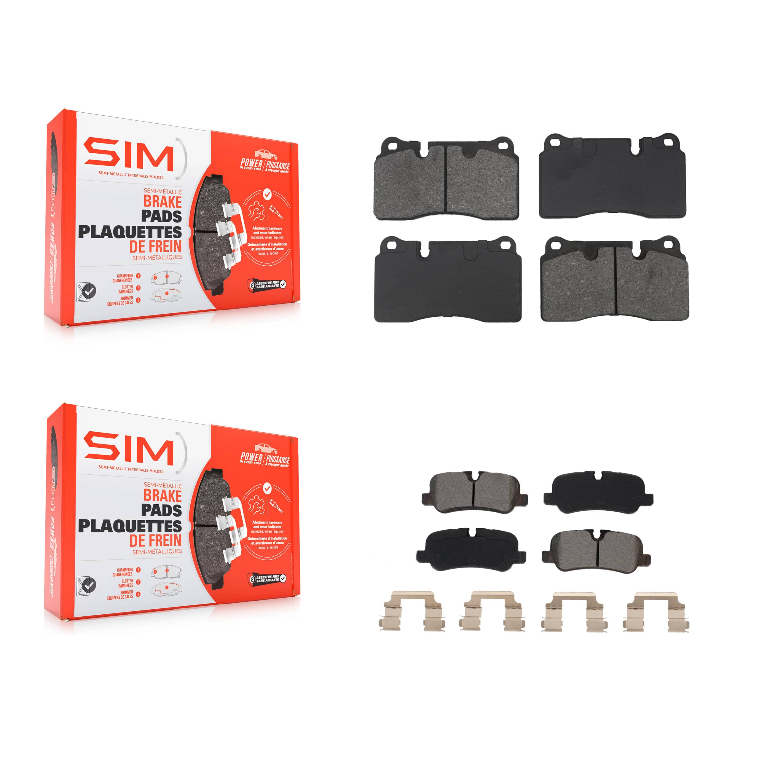 SIM - KSM-100681 - Front and Rear Disc Brake Pad Kits