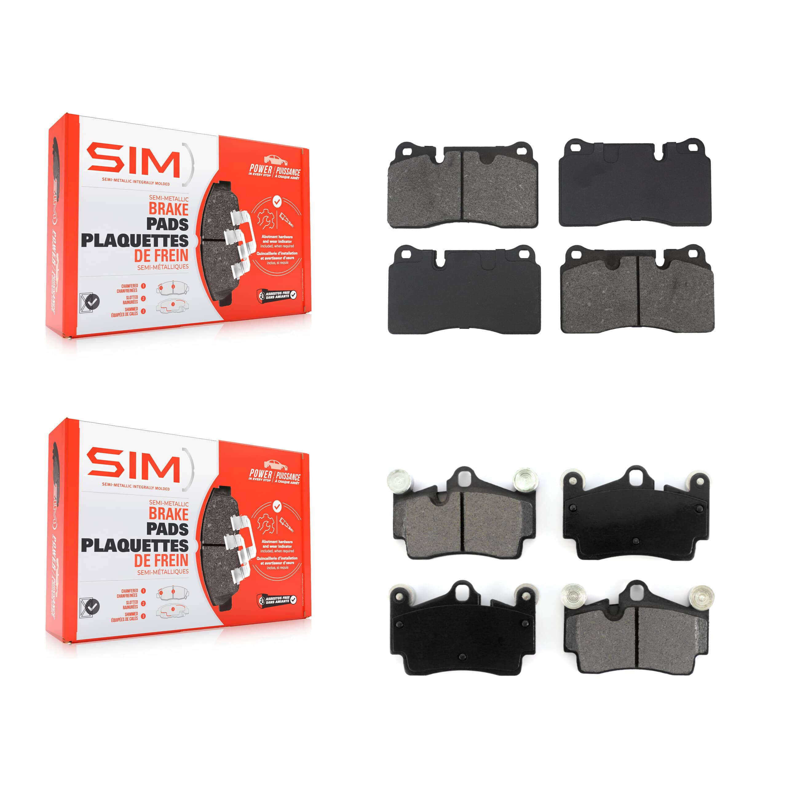 SIM - KSM-100682 - Front and Rear Disc Brake Pad Kits
