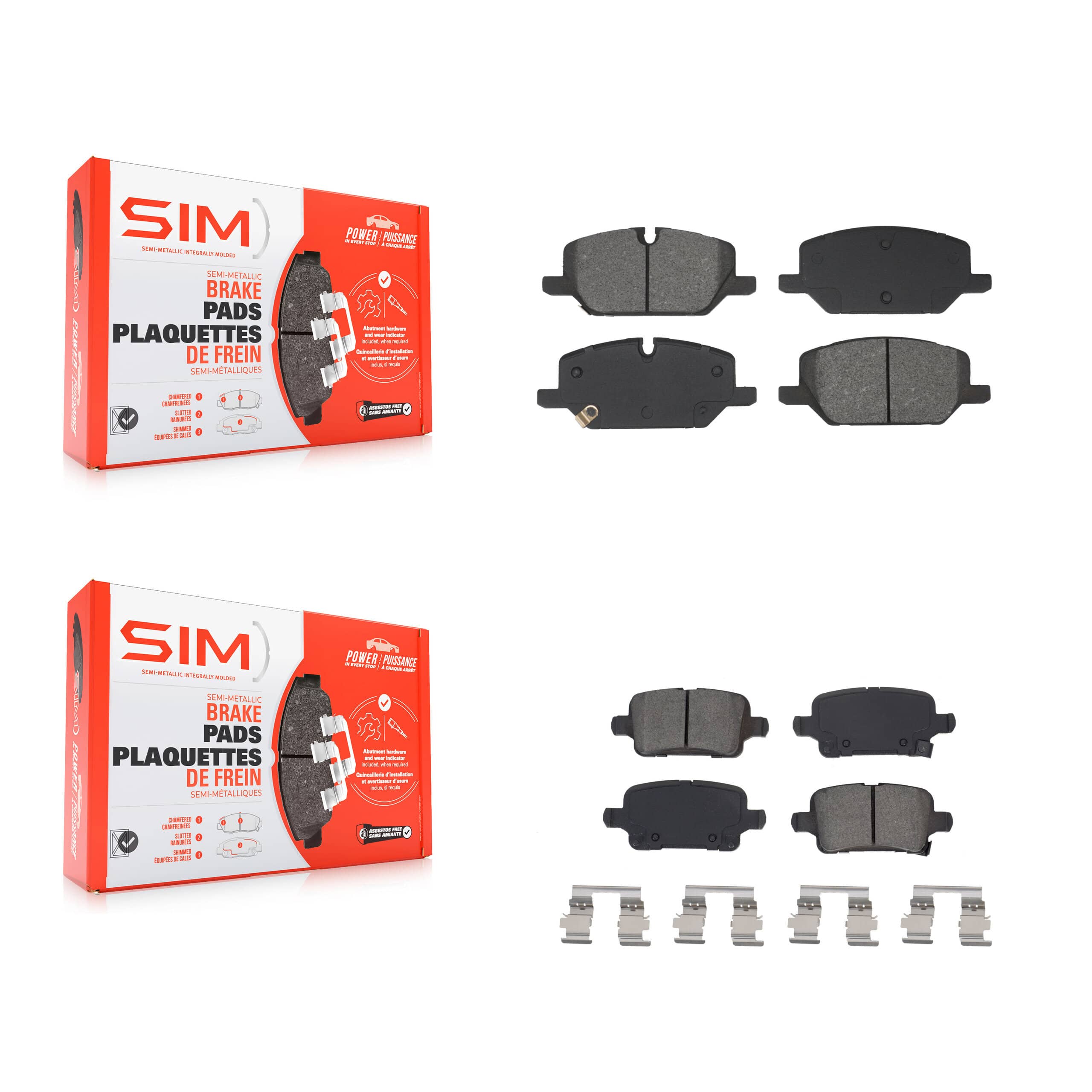 SIM - KSM-100695 - Front and Rear Disc Brake Pad Kits
