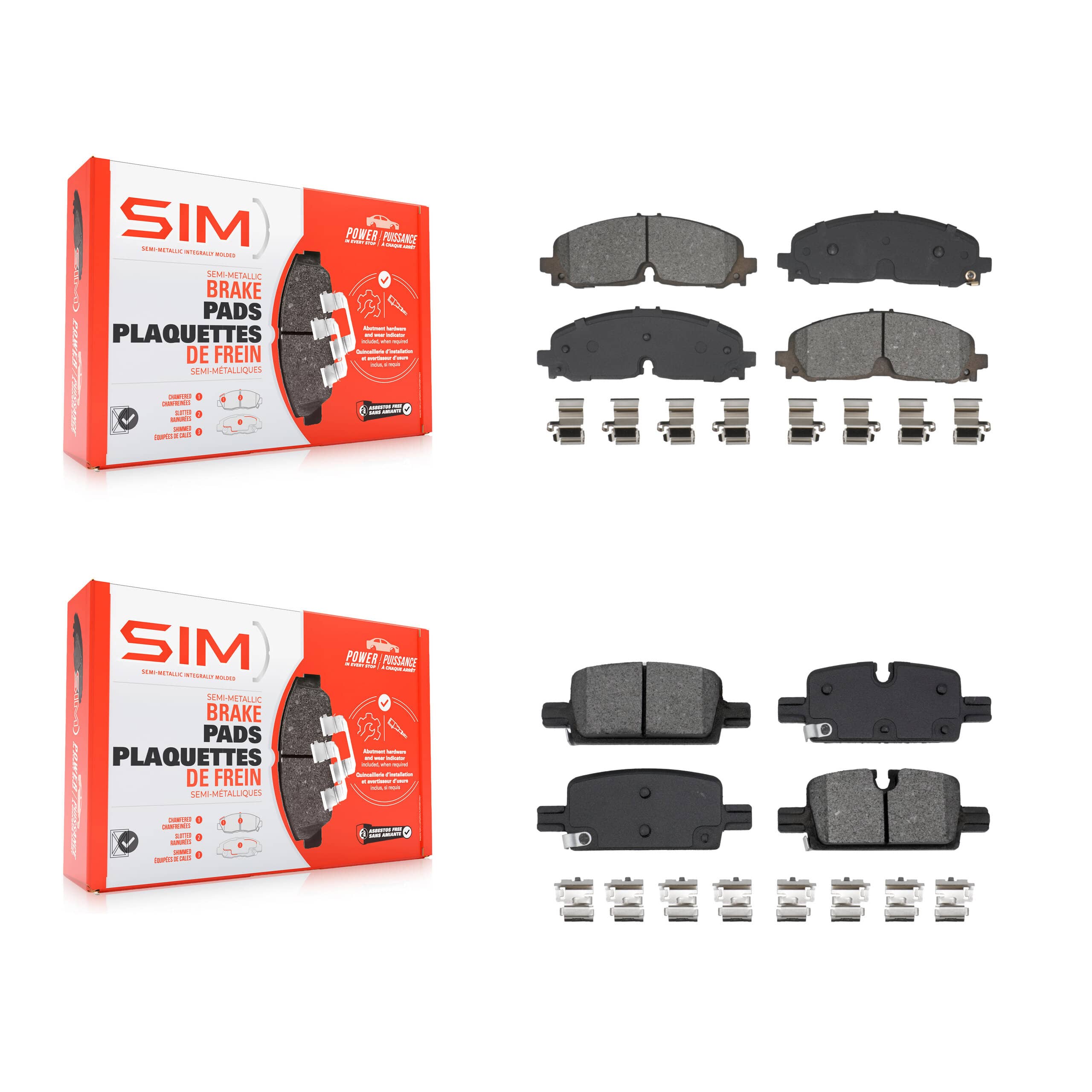 SIM - KSM-100696 - Front and Rear Disc Brake Pad Kits
