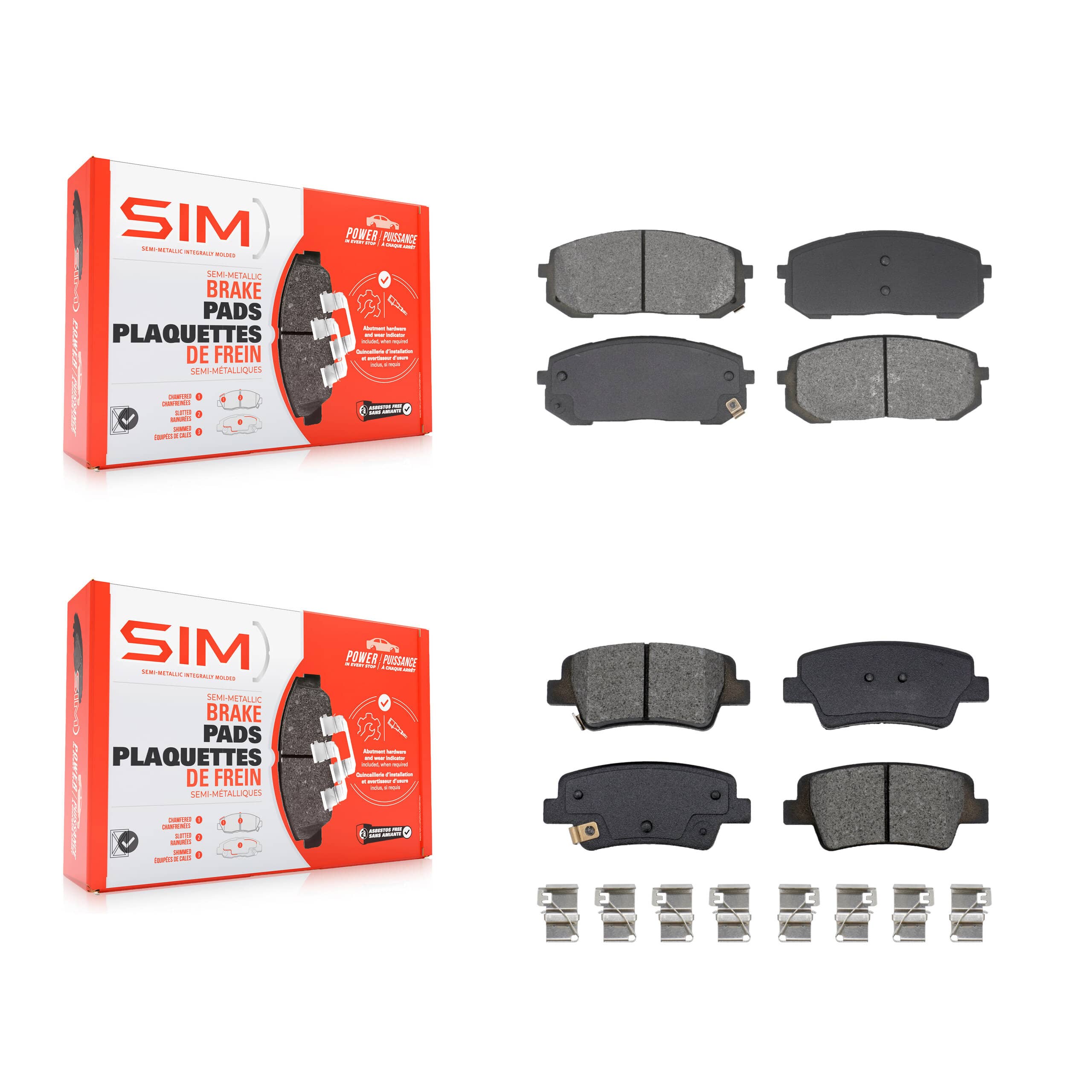 SIM - KSM-100699 - Front and Rear Disc Brake Pad Kits