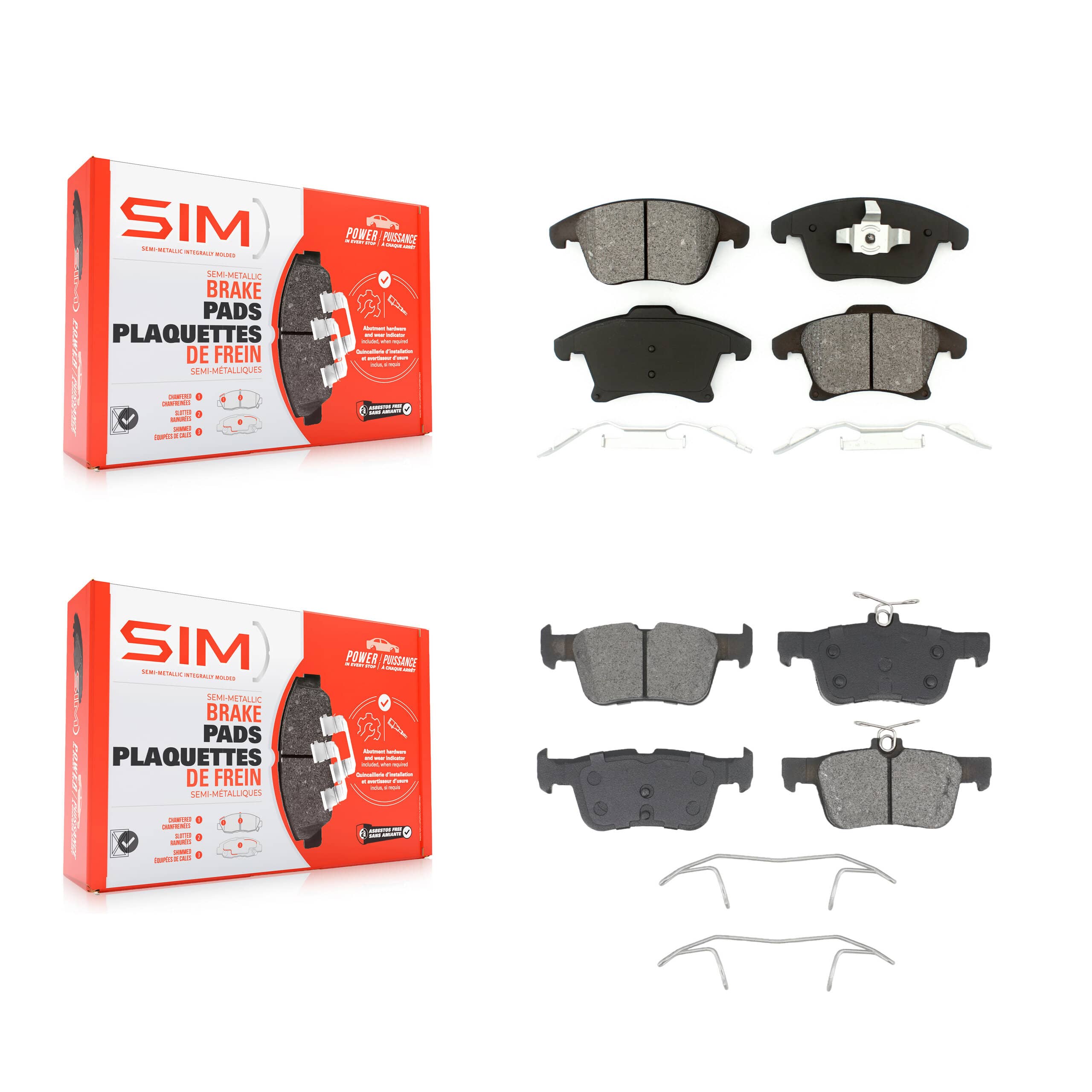 SIM - KSM-100701 - Front and Rear Disc Brake Pad Kits
